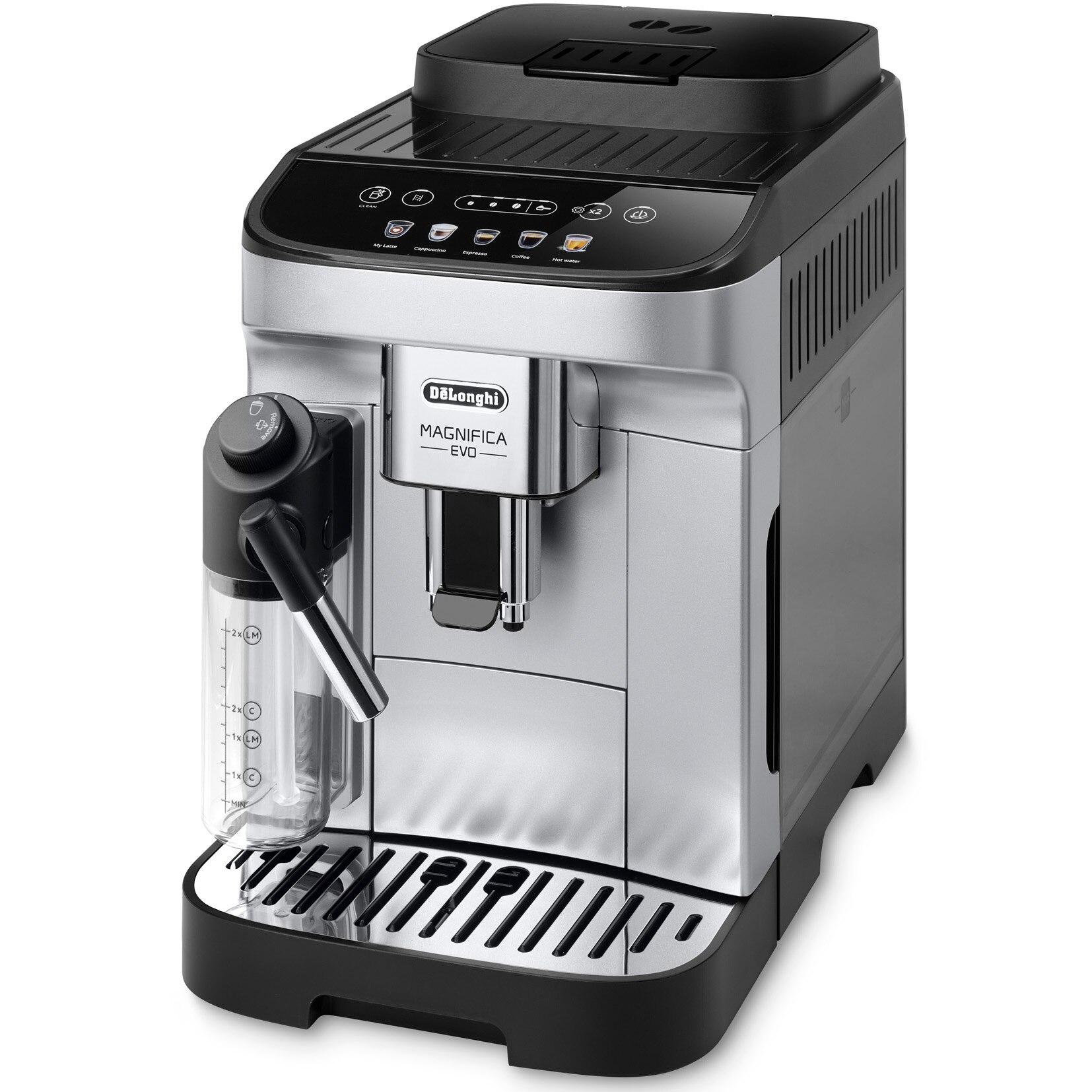 DeLonghi Magnifica Evo ECAM 29061SB, 1450W, 1.8L, 15 bar, milk carafe, LatteCrema system, grinder, Silver Black