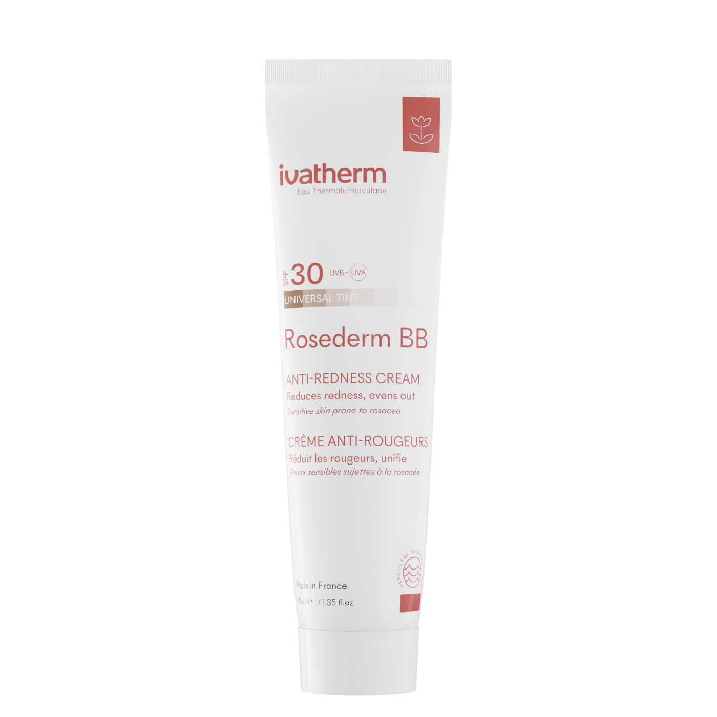 Rosederm BB cream by Ivatherm, SPF 30, for sensitive rosacea-prone skin, 30ml