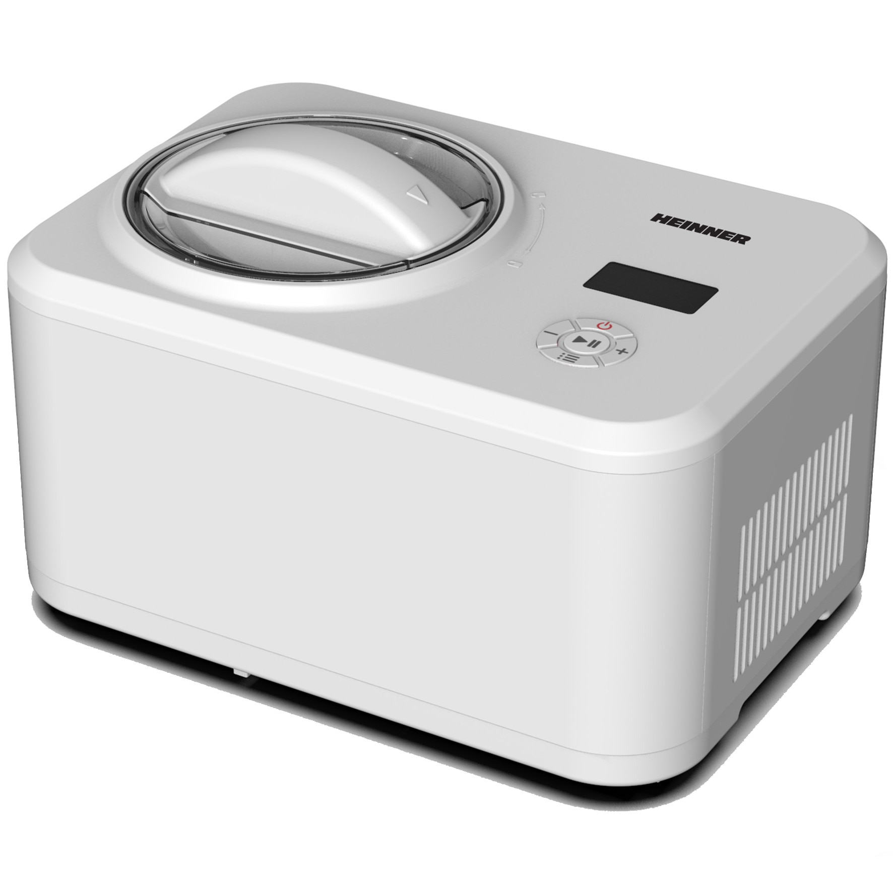 Heinner Glace Ice Cream Maker, 1.5L, Compressor, LED Display, Timer, Yogurt Function, White