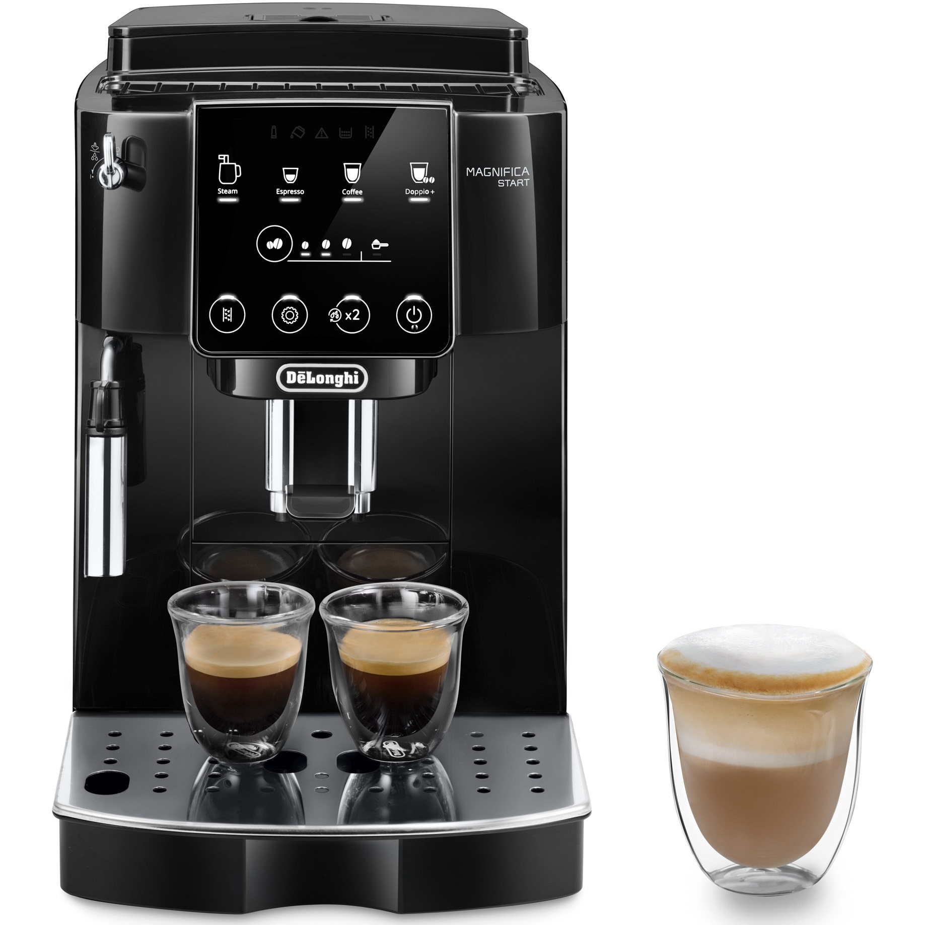 Espressor automat De’Longhi Magnifica Start ECAM220.21.B, 1450W, 5 tipuri de bauturi, 15 bar, Sistem de spumare manual, Negru