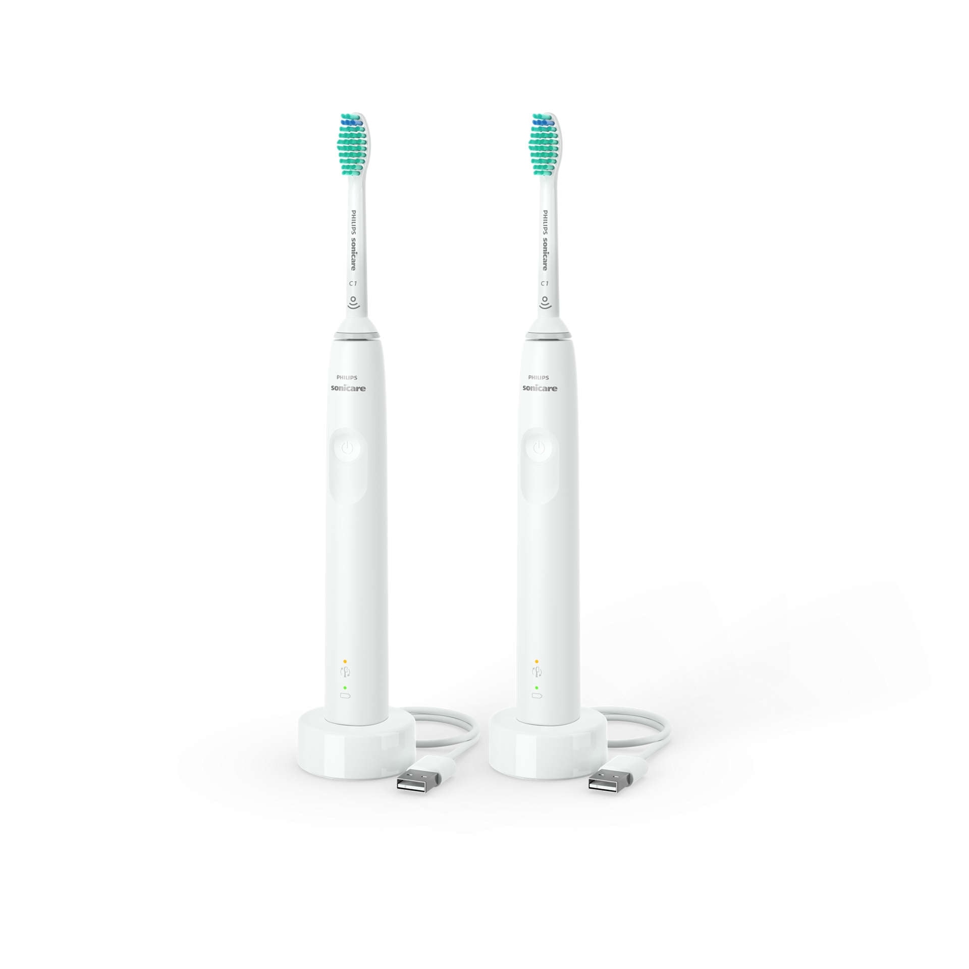 Philips Sonicare S3100 HX3675/13 electric toothbrush, twin pack, white