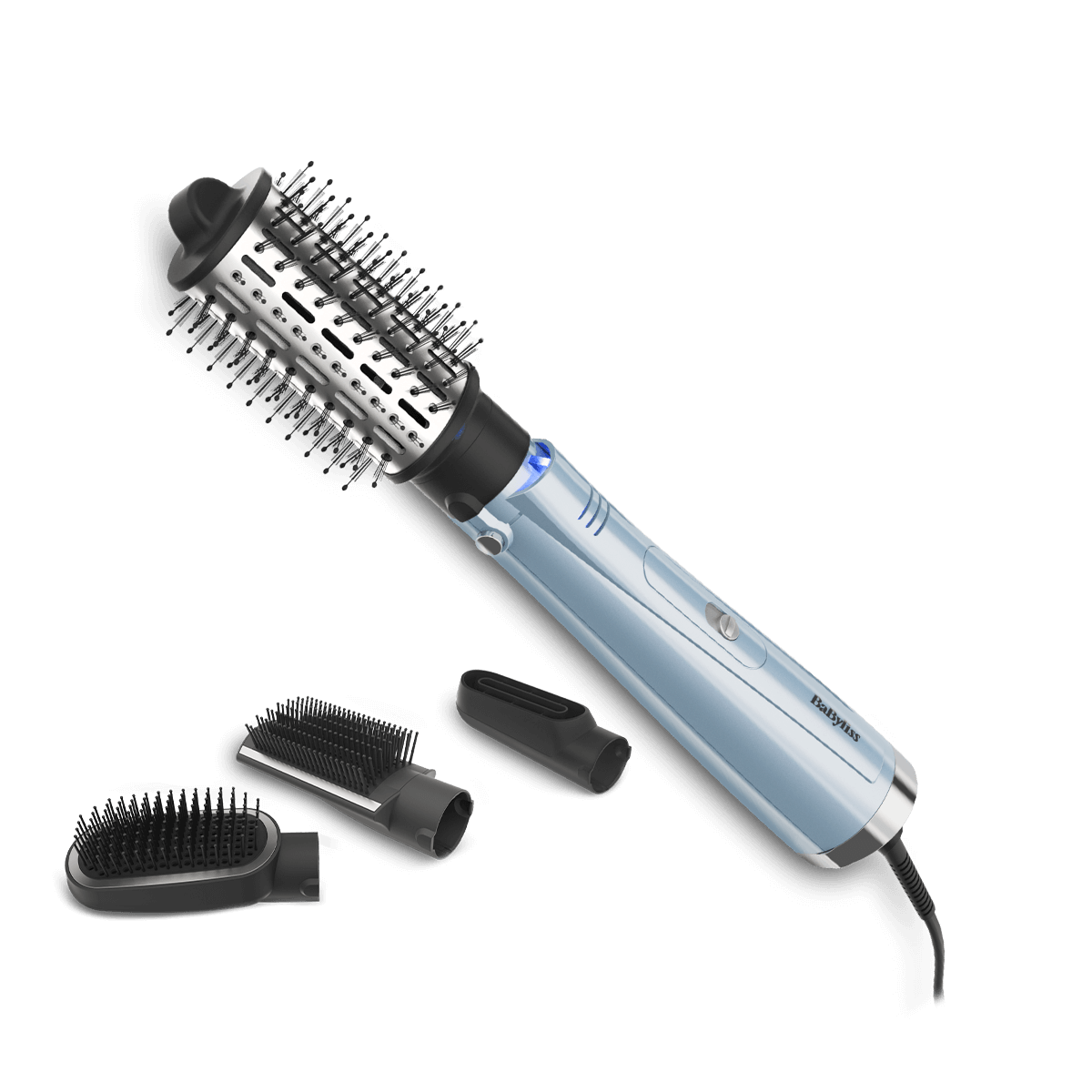 BaByliss Hydro Fusion Big Hair Brush AS774E, 1000W, Plasma Tech, 3 temps, 4 accessories, Blue