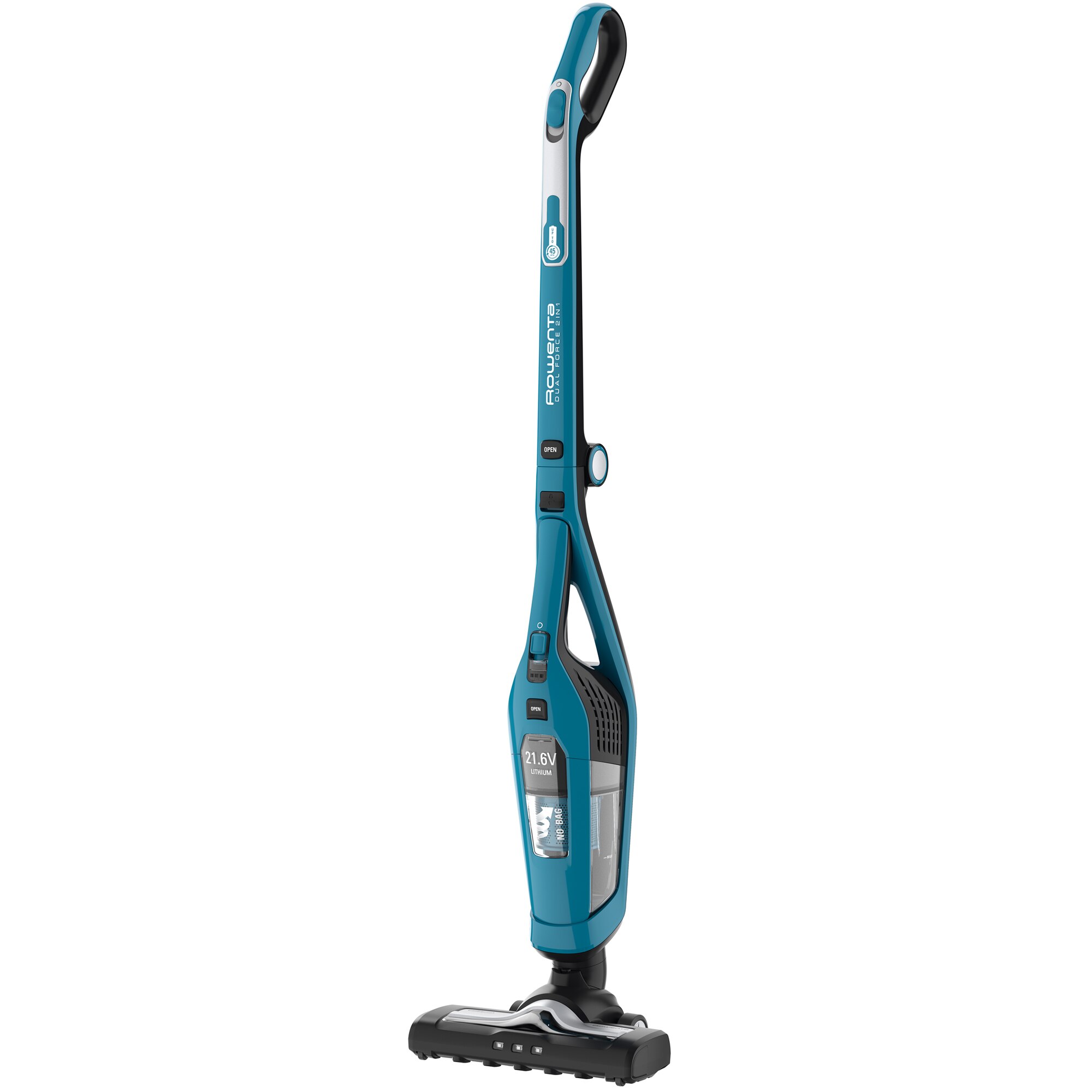 Vertical vacuum cleaner 2 in 1 Dual Force Cyclonic Rowenta RH6751WO, 48W, 216 V, 2 speeds, autonomy 75 min, container 06 l, blue-black
