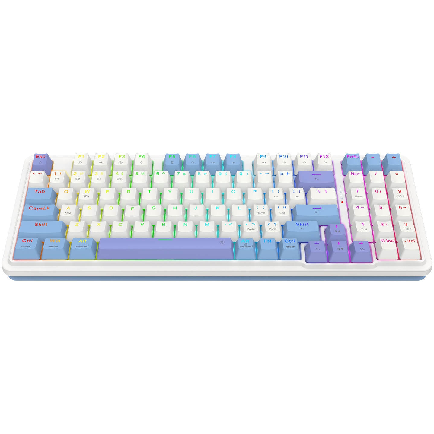 Redragon Gloria Pro wired and wireless mechanical gaming keyboard, RGB lighting, orange switches, White