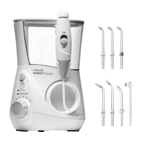 Waterpik Professional Aquarius WP-660 Oral Irrigator, 7 cleaning heads, 10 pressure levels, 650ml tank, White