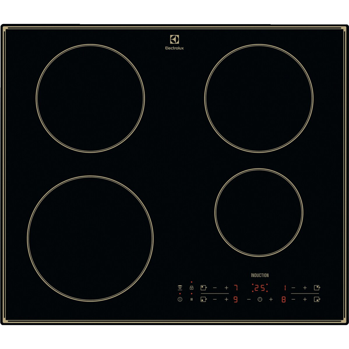 Plita incorporabila Electrolux CIR60430CB, Inductie, 4 zone de gatit, Touch control, Booster, Timer, Conectivitate hota, 60 cm, Negru
