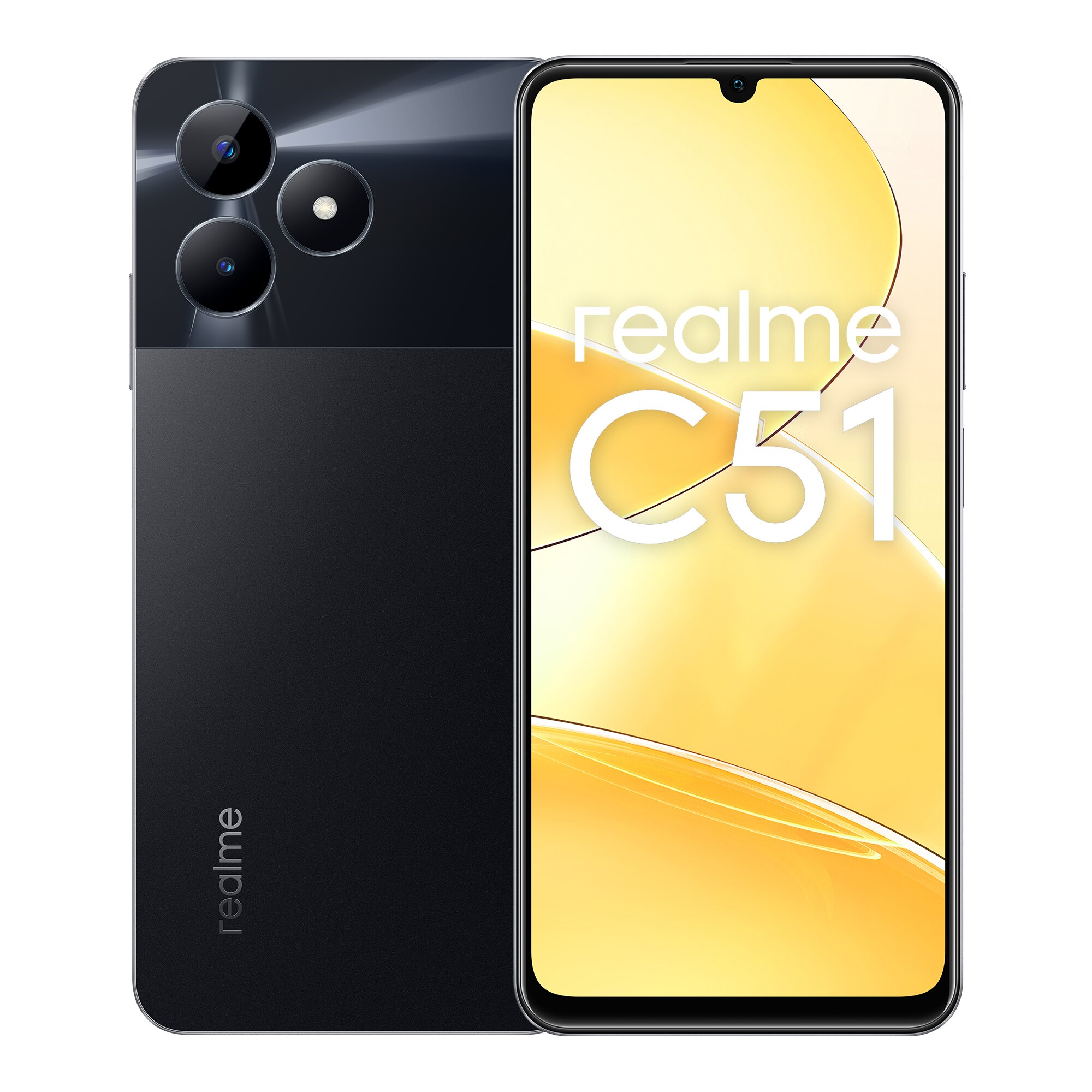 Telefon mobil realme C51, Dual SIM, 4GB RAM, 128GB, 4G, Carbon Black