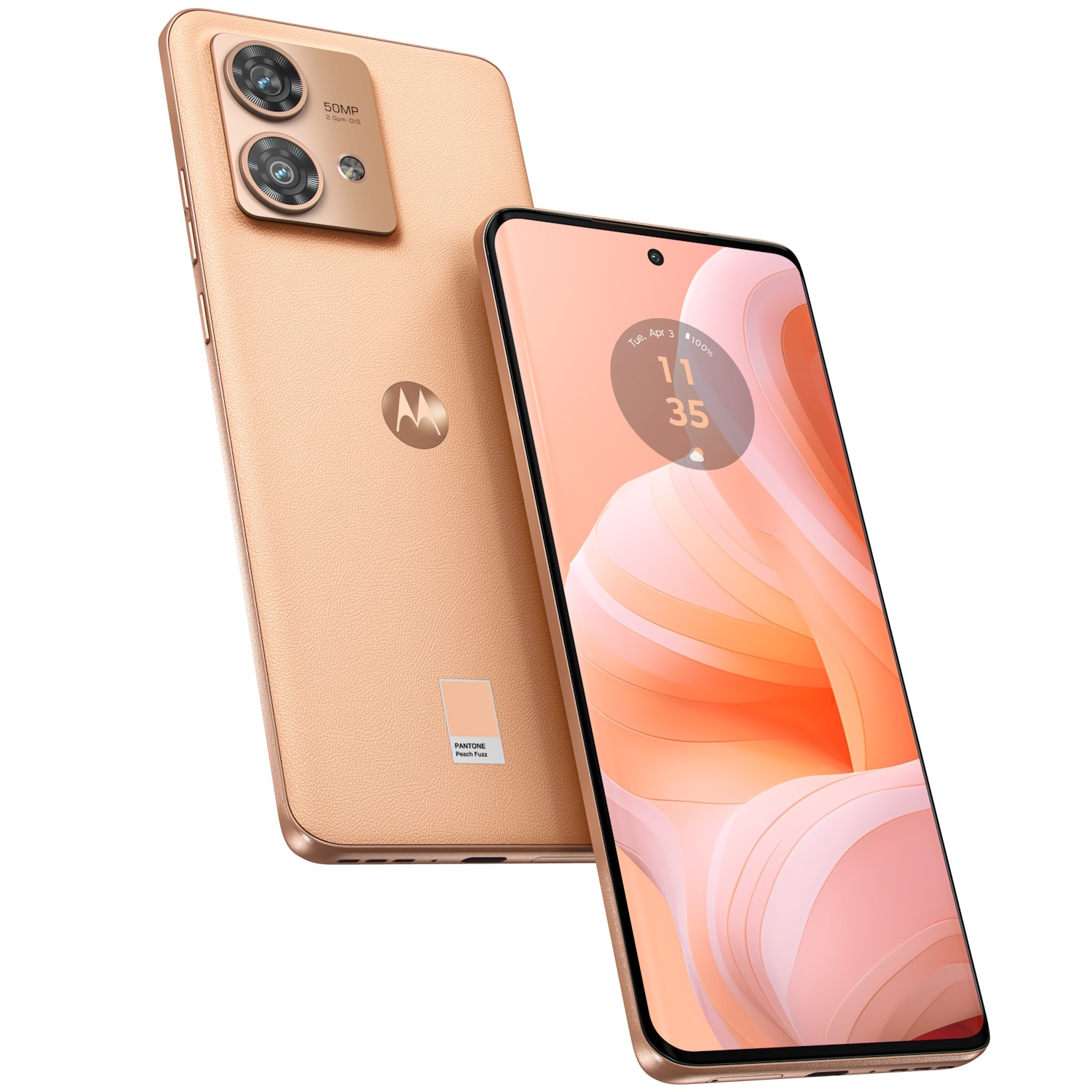 Telefon mobil Motorola Edge 40 Neo, Dual SIM, 256GB, 12GB RAM, 5G, Peach Fuzz