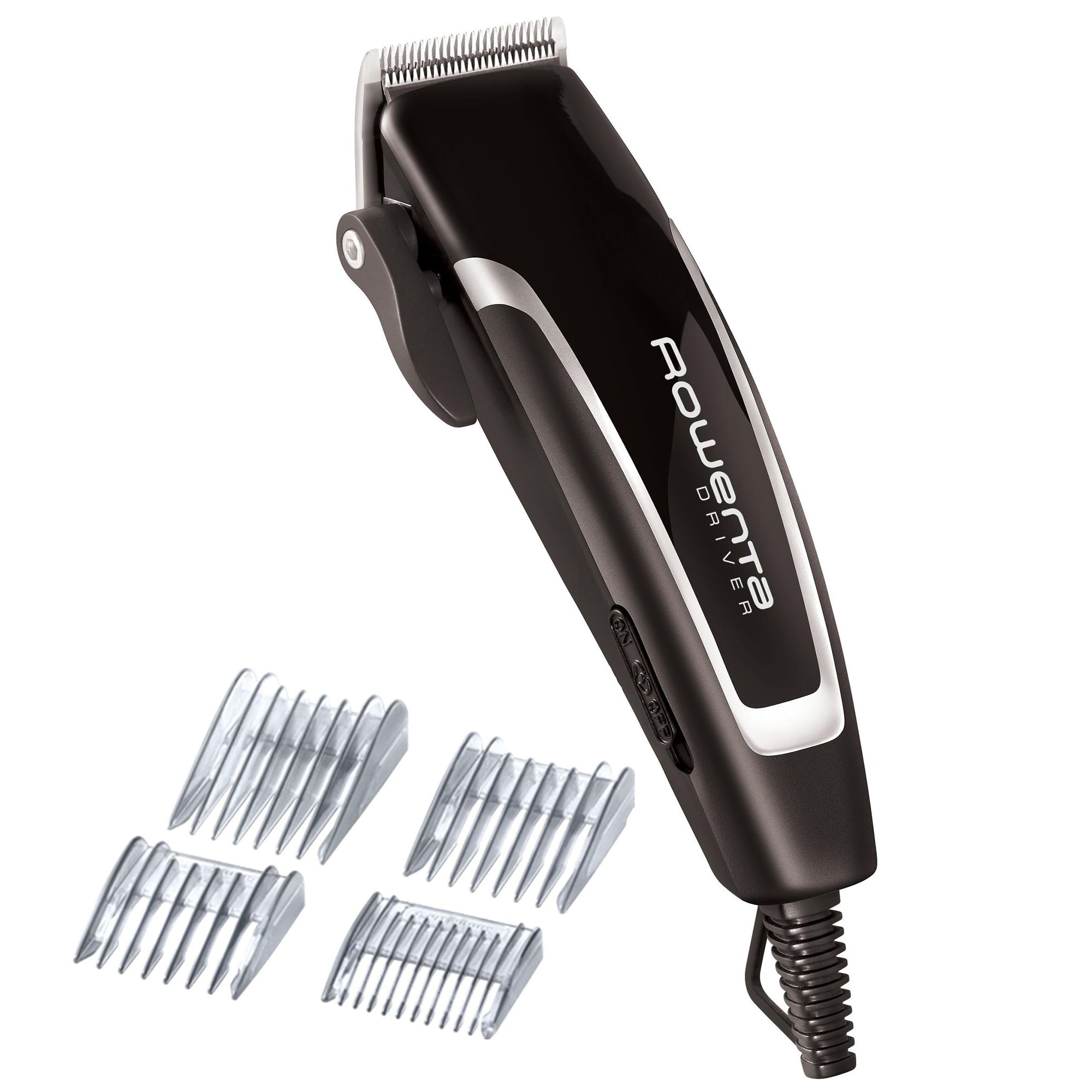 Aparat de tuns Rowenta Driver TN1603F0, 3000rpm, setarea lungimii barbii 1-14mm, 20 pozitii pentru lungimea de taiere a parului, Negru/Argintiu