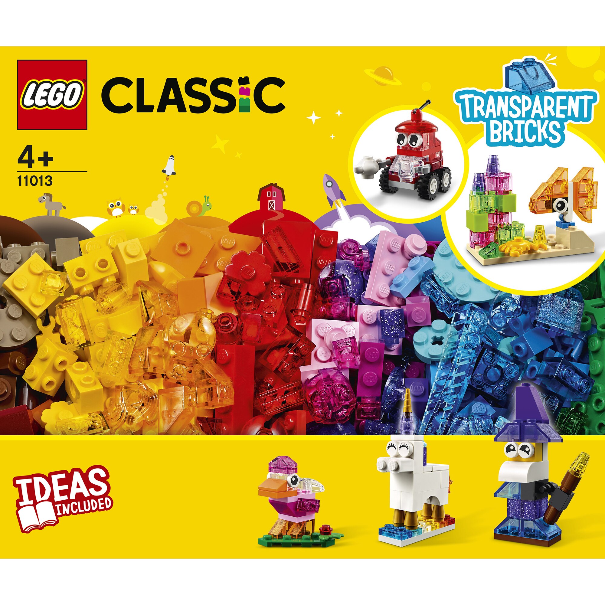 LEGO® Classic - Caramizi transparente creative 11013, 500 piese