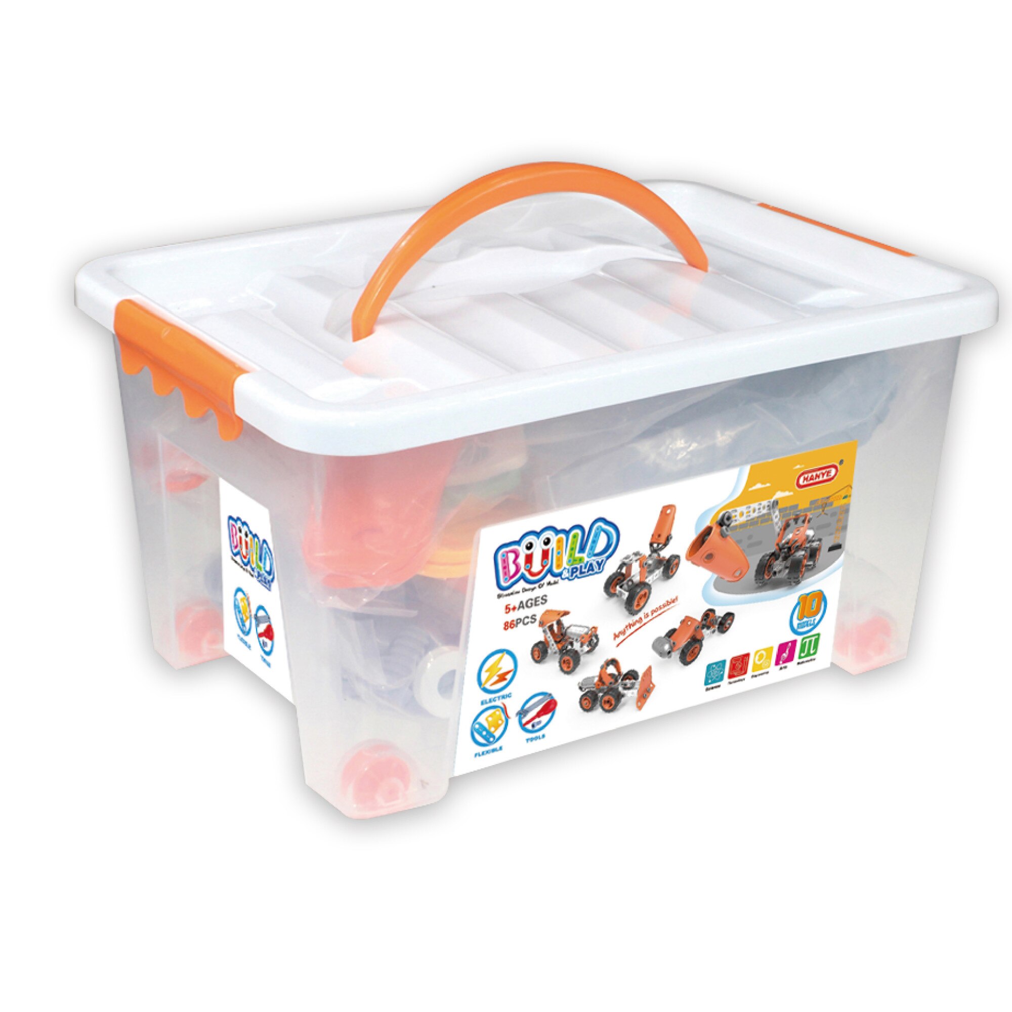 Set de constructie Mappy Build&Play - STEAM, 5 in 1, 86 piese, EM7785