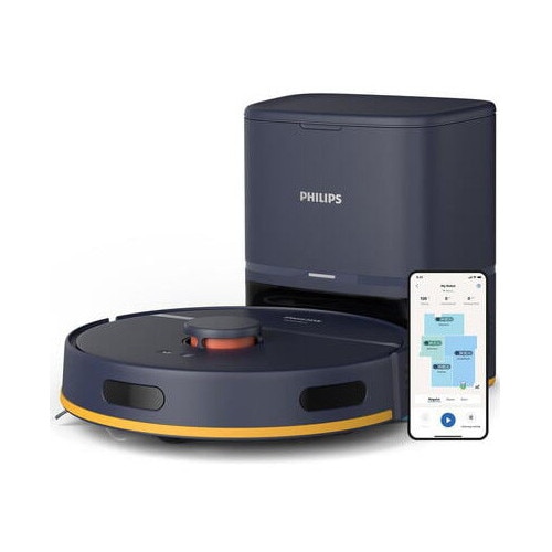 Philips XU2100/15 vacuum cleaner, mop, 2600 Pa, auto emptying, Wi-Fi, 120 min, blue