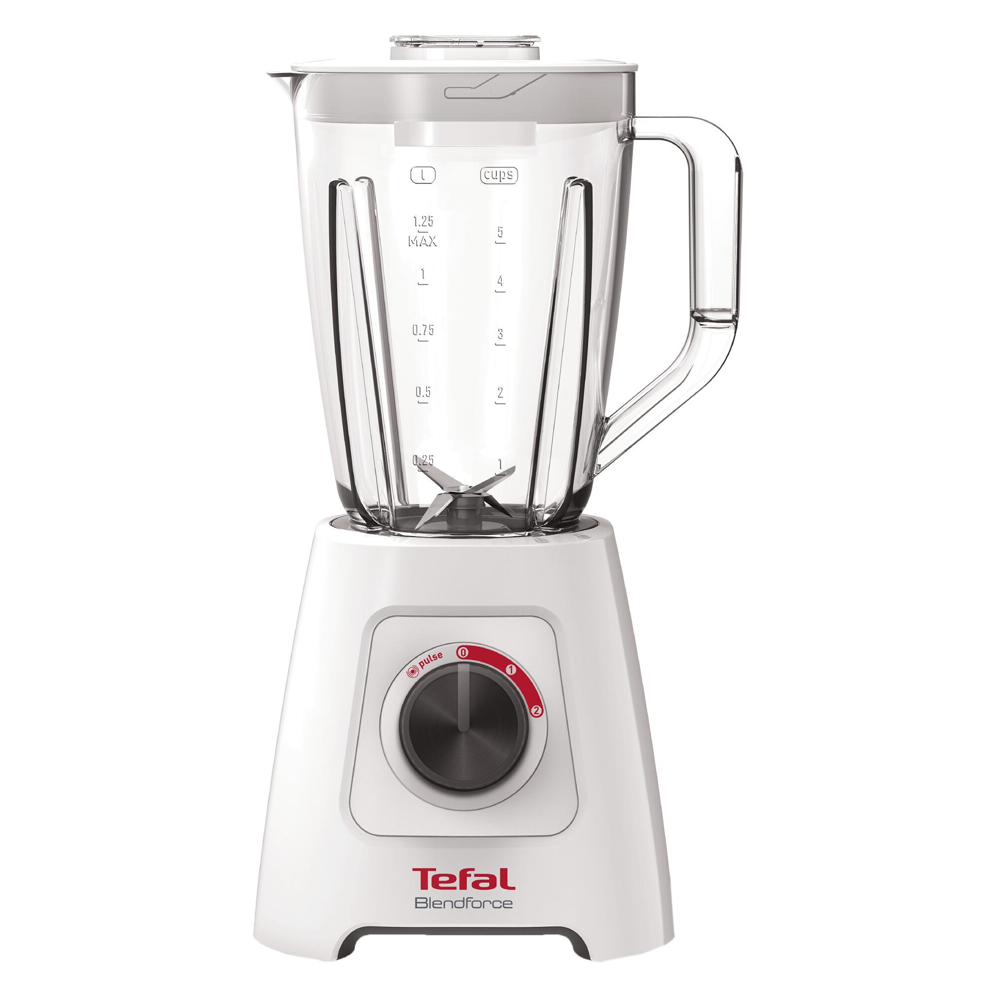 Blender Tefal BlendForce 2 BL420131, 600W, 4 lame, recipient 2L, Alb