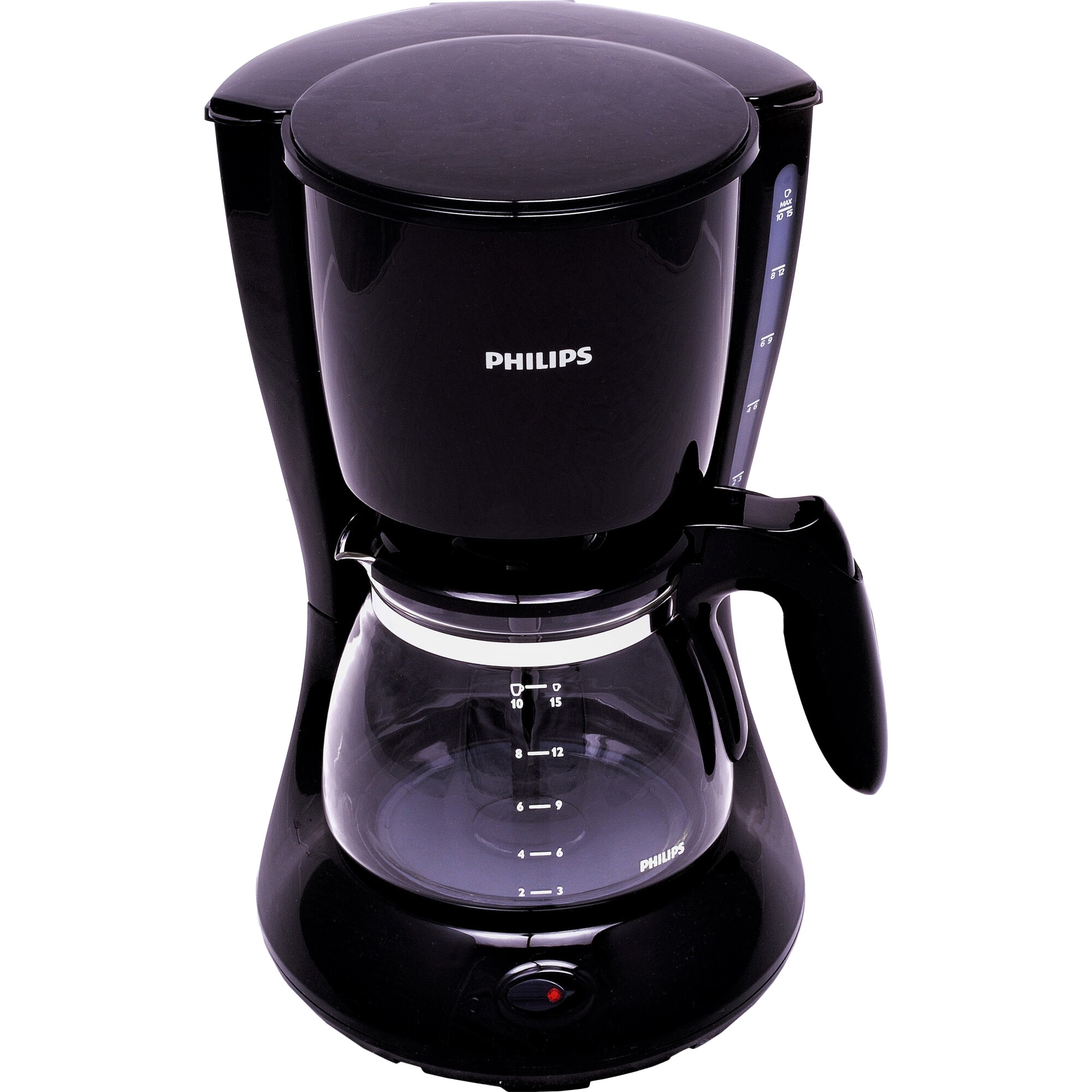 Cafetiera Philips Daily Collection HD7461/20, 1000 W, vas din sticla, 1.2L, functie aroma twister, cronometru, sistem anti-picurare, negru