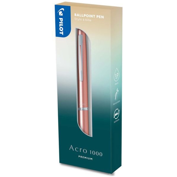Pilot Acro 1000 ballpoint pen 1.0 mm, gold + Gift box