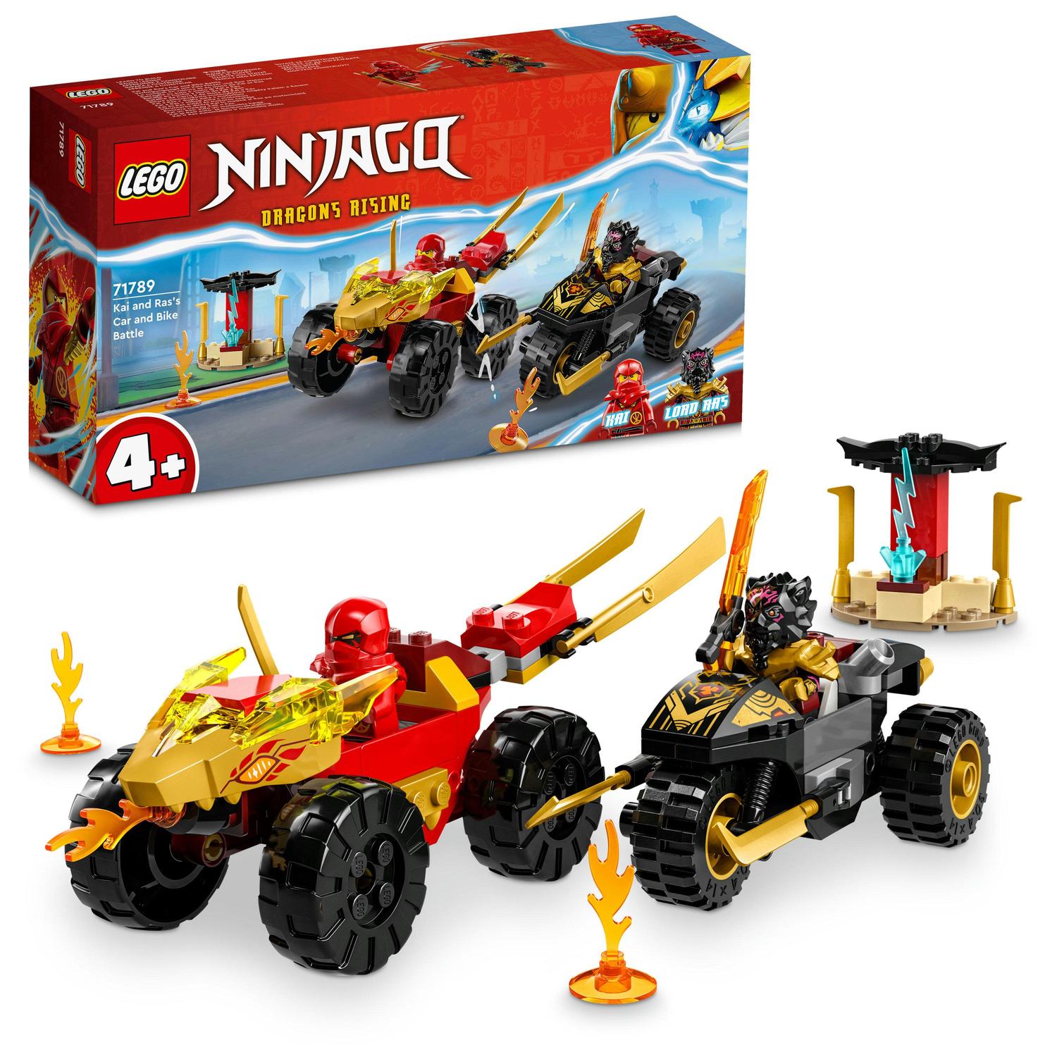 LEGO® Ninjago - Infruntarea dintre Kai in masina si Ras pe motocicleta 71789, 103 piese
