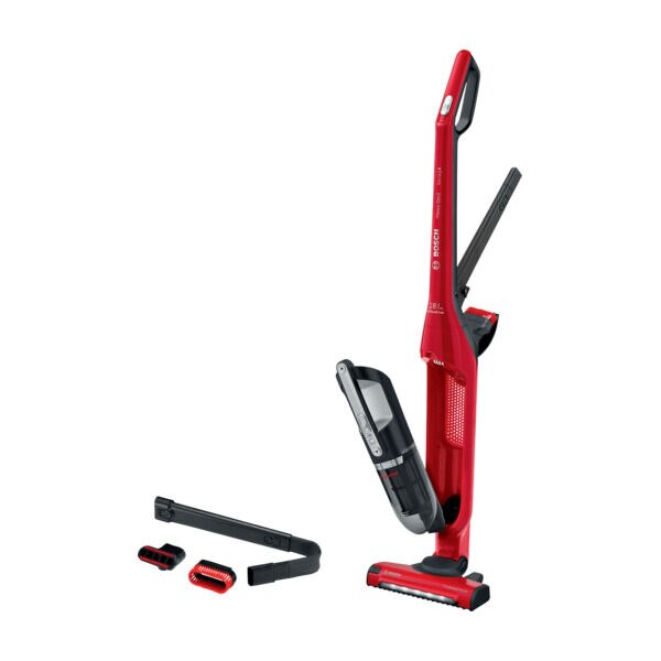 Bosch Flexxo Gen 2 BBH3ZOO28 2-in-1 vacuum, 252V, 55 min run, Robust Air, LED AllFloor brush, red