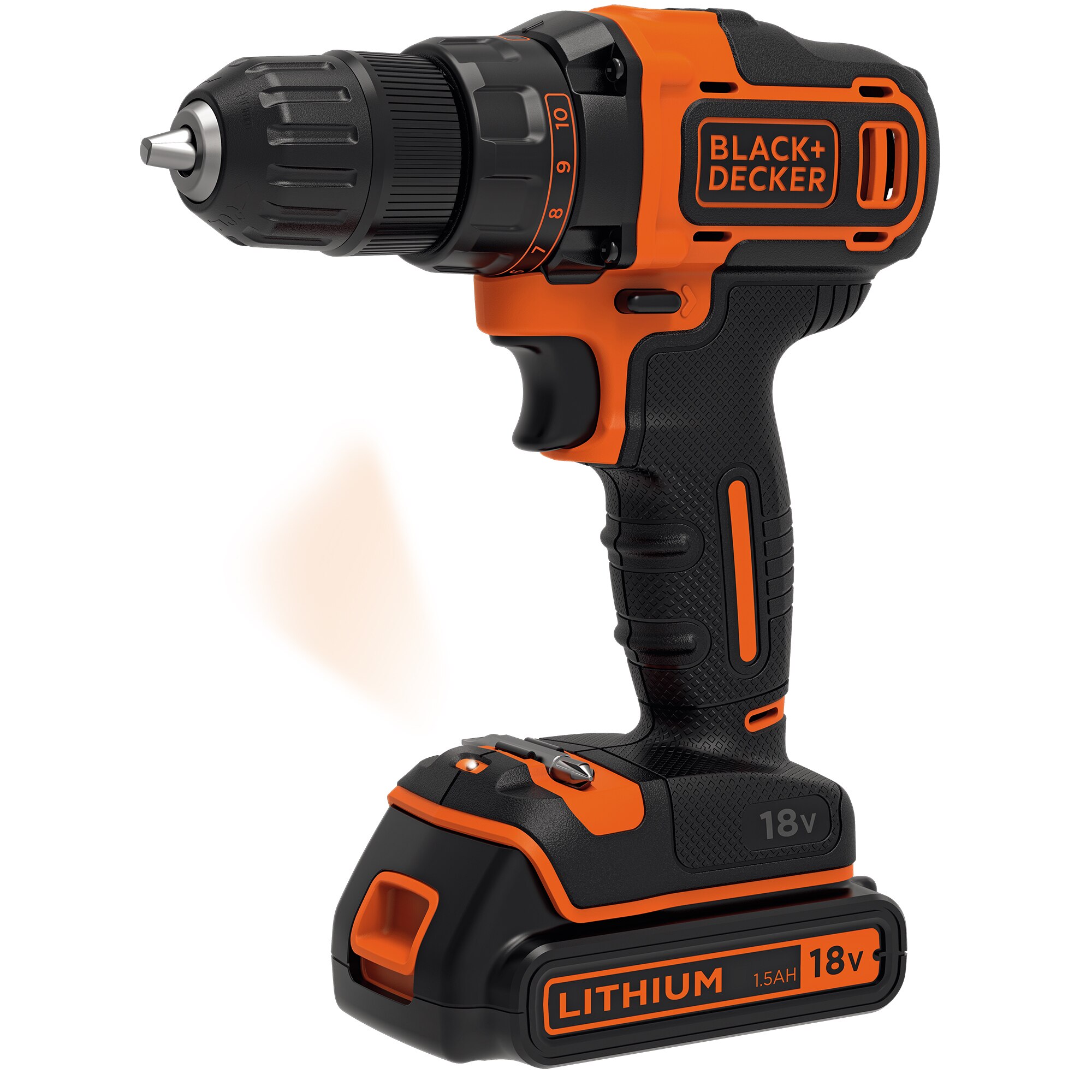 Black &amp; Decker BDCDD186KB-QW cordless drill/driver, 18 V, 40 Nm, 1400 RPM, 10 mm chuck, 2 batteries, charger