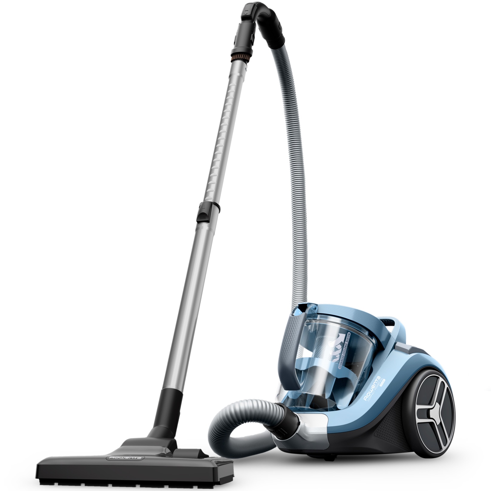 Rowenta Compact Power XXL RO4B11EA bagless vacuum cleaner, 900 W, 2.5 L dust container, 99.98% filtration, compact, blue