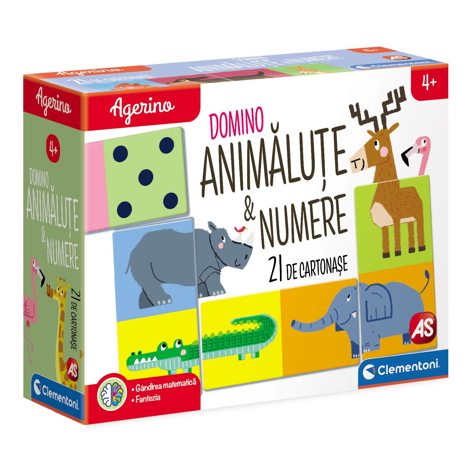 Joc Clementoni Agerino - Domino, Animalute si Numere