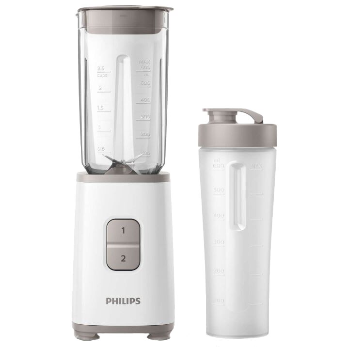 Blender Philips Daily Collection Mini HR2602/00, 350 W, 1 L container, 2 speeds, White