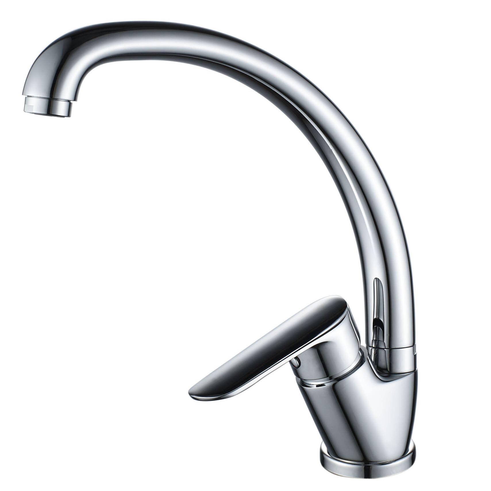 Baterie bucatarie Idrobric Boston, pipa inalta, crom lucios, cartus ceramic ø 35 mm, racord flexibil inox F3/8, 35 cm, kit de montaj rapid