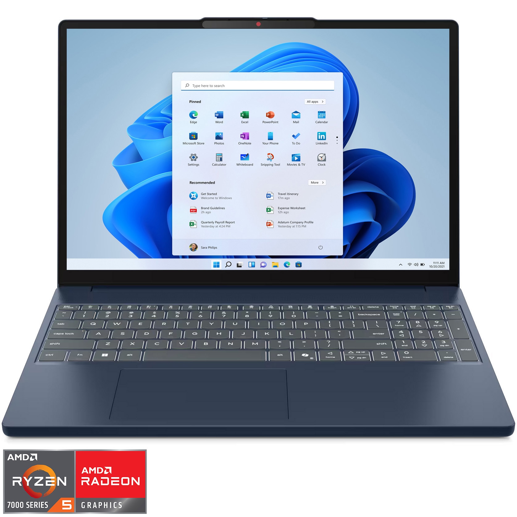 Lenovo IdeaPad Slim 3 15ARP10 laptop with AMD Ryzen™ 5 7535HS processor up to 4.55GHz, 15.3" WUXGA, IPS, 16GB DDR5 RAM, 512GB SSD, AMD Radeon™ 660M Graphics, Windows® 11 Home, Cosmic Blue