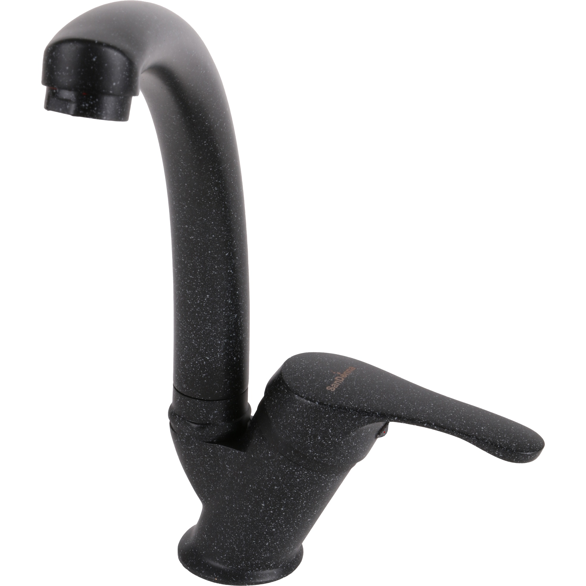 Baterie bucatarie SanDonna F 1069, cu aerator, cartus ceramic, Alama, Negru