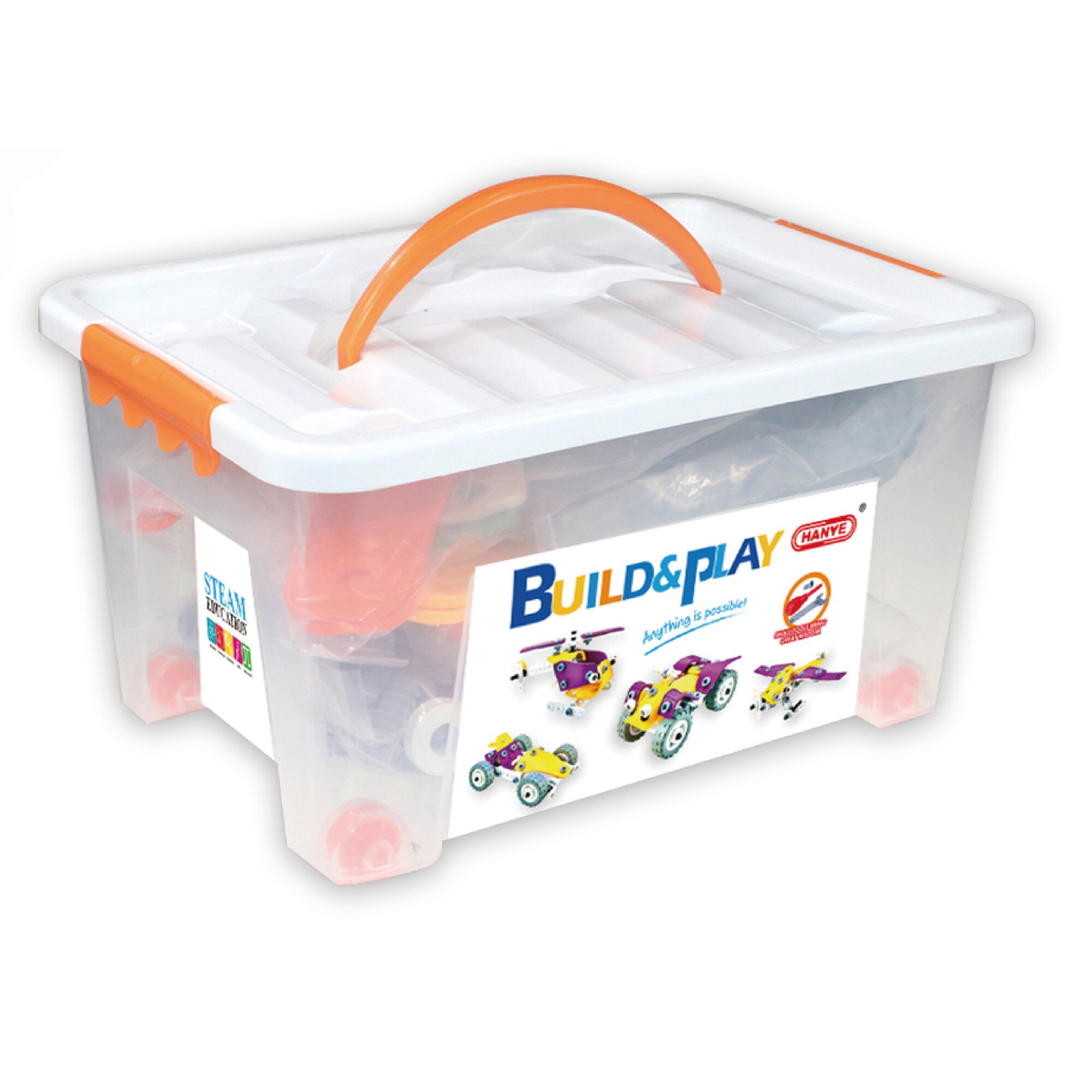 Set de constructie Mappy Build&Play - STEAM, 4 in 1, 98 piese, EM7753