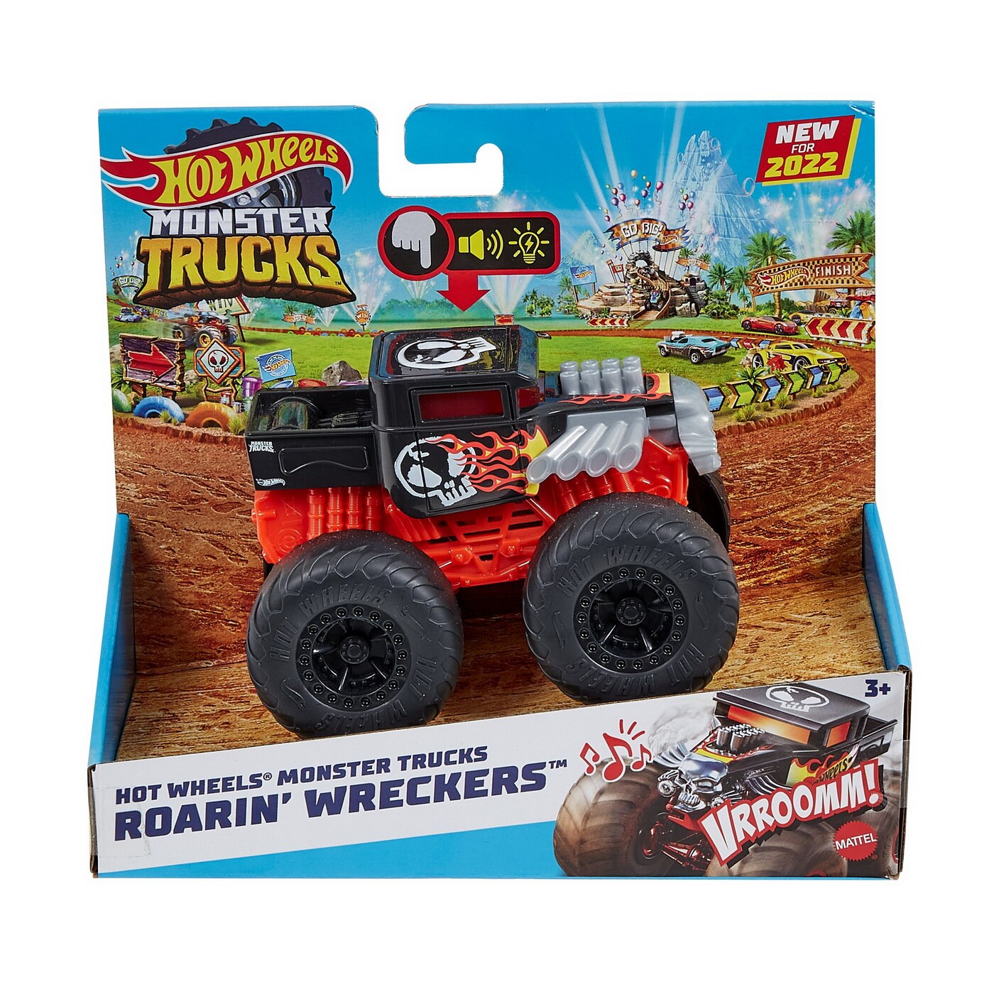 Masinuta cu Sunete Monster Trucks Hot Wheels, Bone Shaker