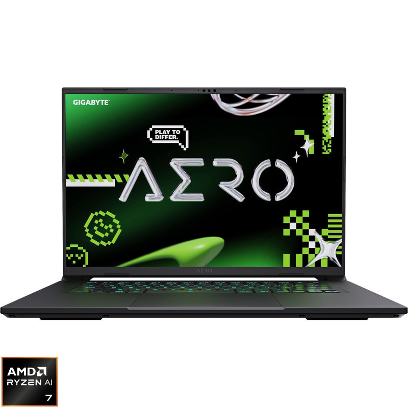 GIGABYTE AERO X16 1VH Gaming Laptop with AMD Ryzen™ AI7 350 processor up to 5.0GHz, 16" WQXGA 165Hz, 32GB DDr5 RAM, 1TB SSD, NVIDIA GeForce RTX 5070 8GB DDR7, Windows 11 Home, Space Gray