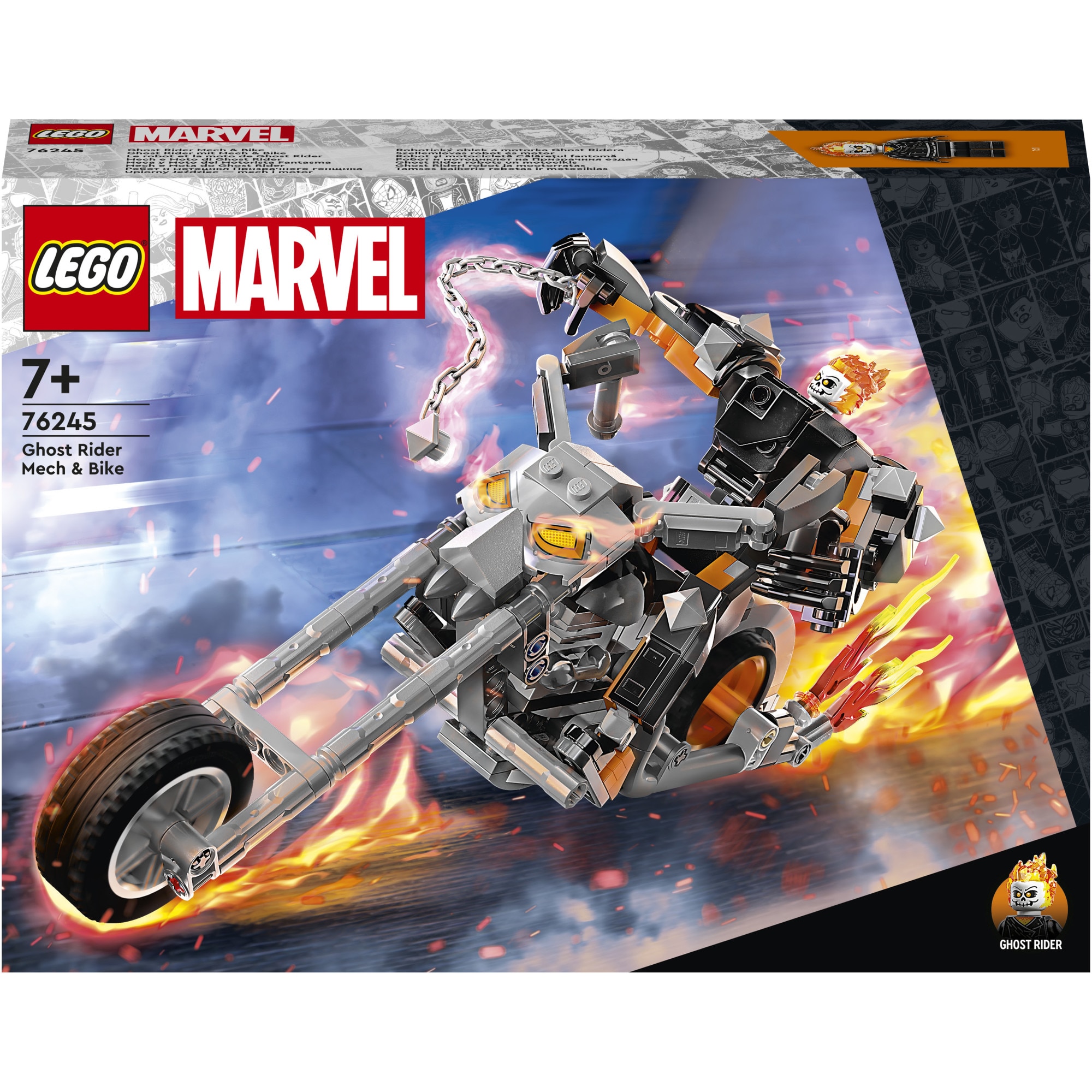 LEGO® Marvel - Robot si motocicleta Calaretul fantoma 76245, 264 piese