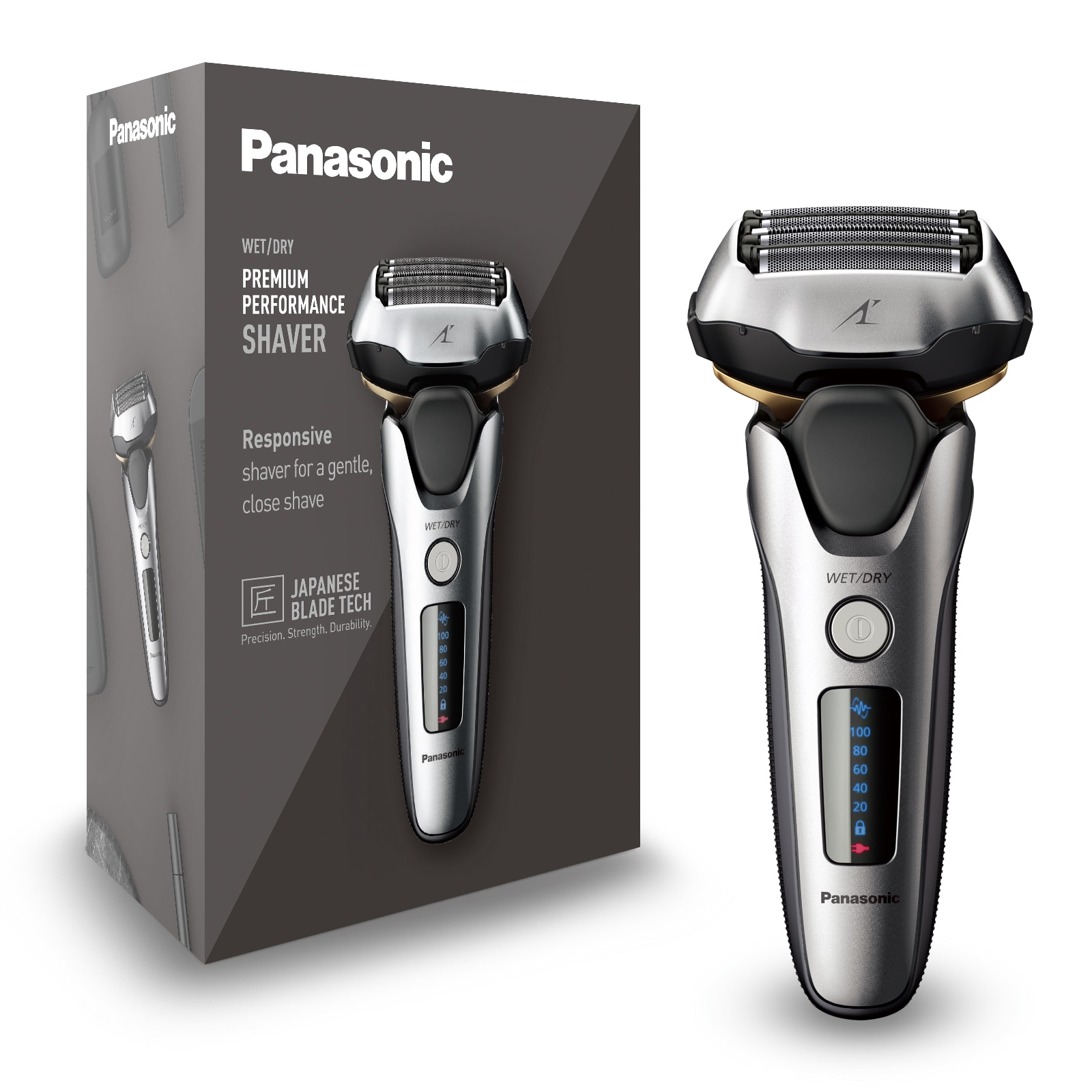 Aparat de ras Panasonic ES-LV69-S803, 5 lame, "Japanese Blade Technology", Trimmer, Senzor pentru barba, 50min autonomie Li-Ion, Wet & Dry, Cap Flexibil 16D, Negru