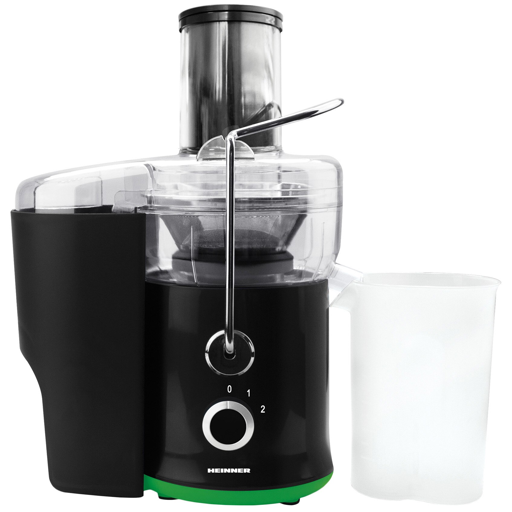 Heinner HSF600BK fruit and vegetable juicer, 600 W, juice and pulp container, black