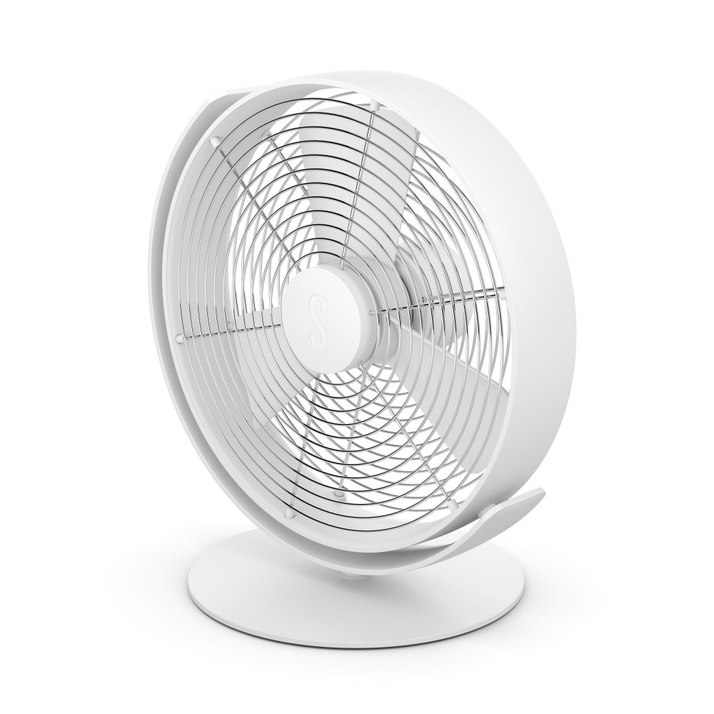 Ventilator de masa Stadler Form Tim, rotativ, inclinabil, USB, 10W, alb