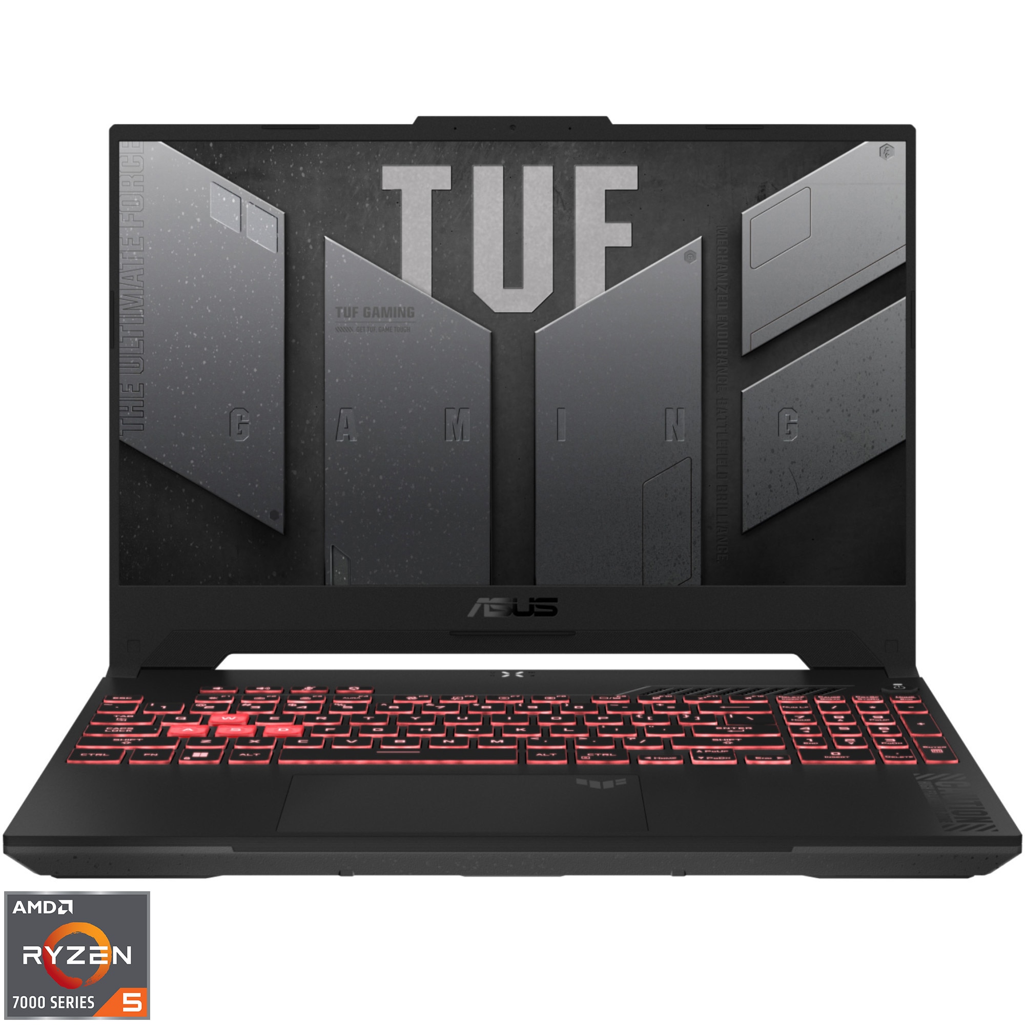 Laptop Gaming ASUS TUF Gaming A15 FA507NV cu procesor AMD Ryzen™ 5 7535HS pana la 4.55GHz, 15.6'', Full HD, IPS, 144Hz, 16GB DDR5 RAM, 512GB SSD, NVIDIA® GeForce RTX™ 4060 8GB GDDR6, No OS, Mecha Gray