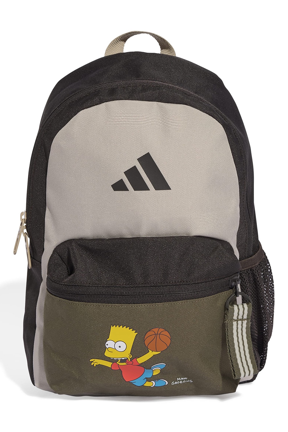 adidas Performance, Rucsac cu buzunar frontal cu fermoar The Simpsons, Negru stins, verde militar inchis, Grej