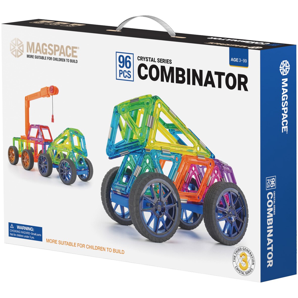 Set de constructie magnetic Magspace - Combinator, 96 piese
