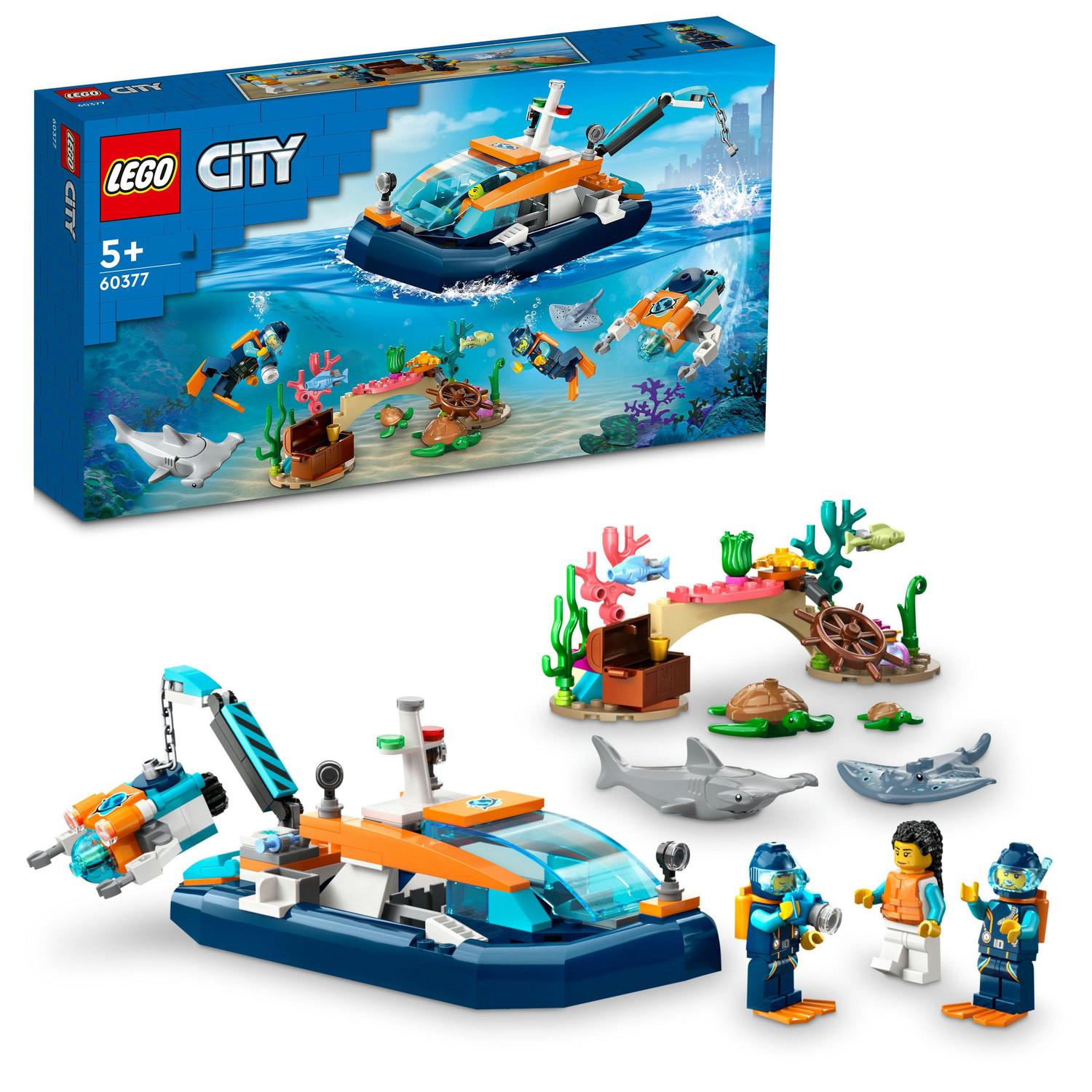 LEGO® City - Barca pentru scufundari de explorare 60377, 182 piese