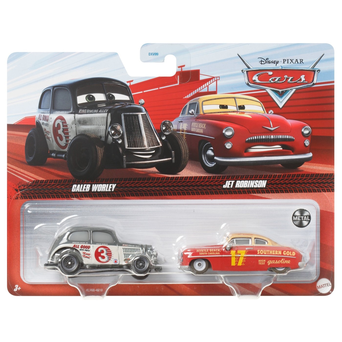 Set 2 masinute diecast Disney Cars 3 - Caleb Worley si JetRobinson, 1:55