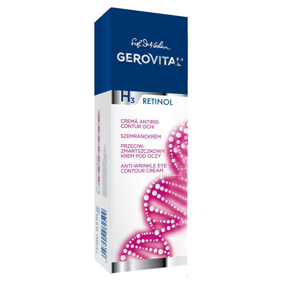 Gerovital H3 Retinol anti-wrinkle eye contour cream, 15 ml
