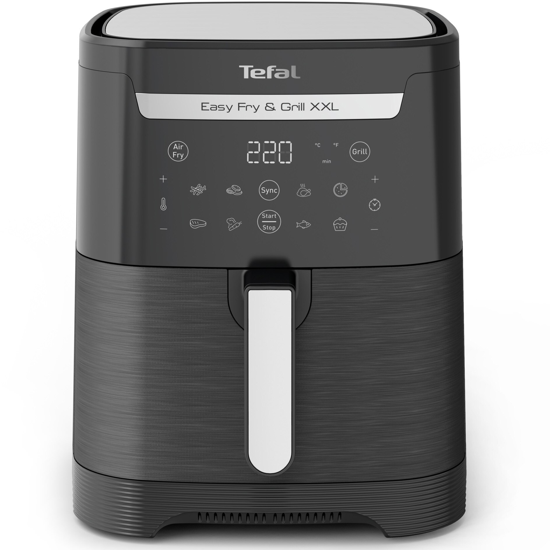 Tefal EasyFry &amp; Grill XXL EY801815 hot air fryer, 1830W, built-in grill, 8 programs, 6.5 l capacity, 2 cooking zones, Extra Crisp technology, non-stick coating, black