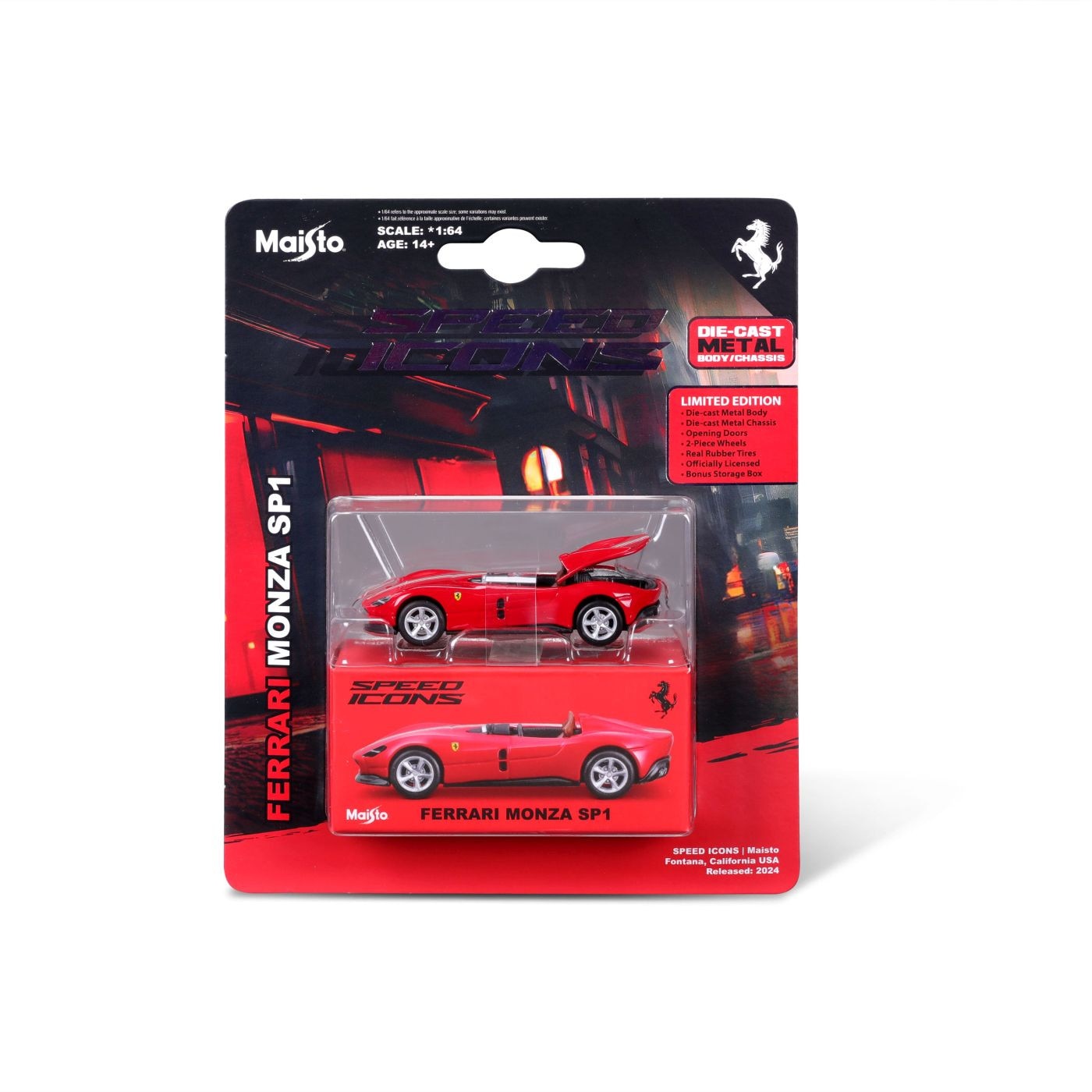 Masinuta Maisto Speed Icons - Ferrari Monza SP1, rosu, scara 1:64