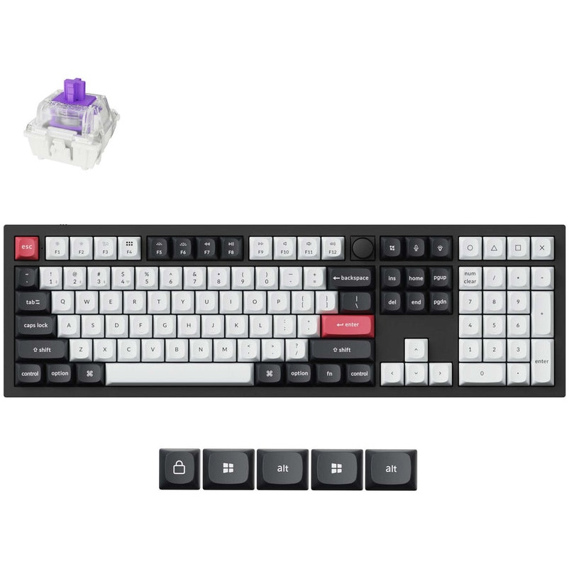 Tastatura mecanica wireless/bluetooth Keychron Q6, Gateron G Pro switches, iluminare RGB, personalizare QMK, macOS/Windows/Linux, Carbon Black