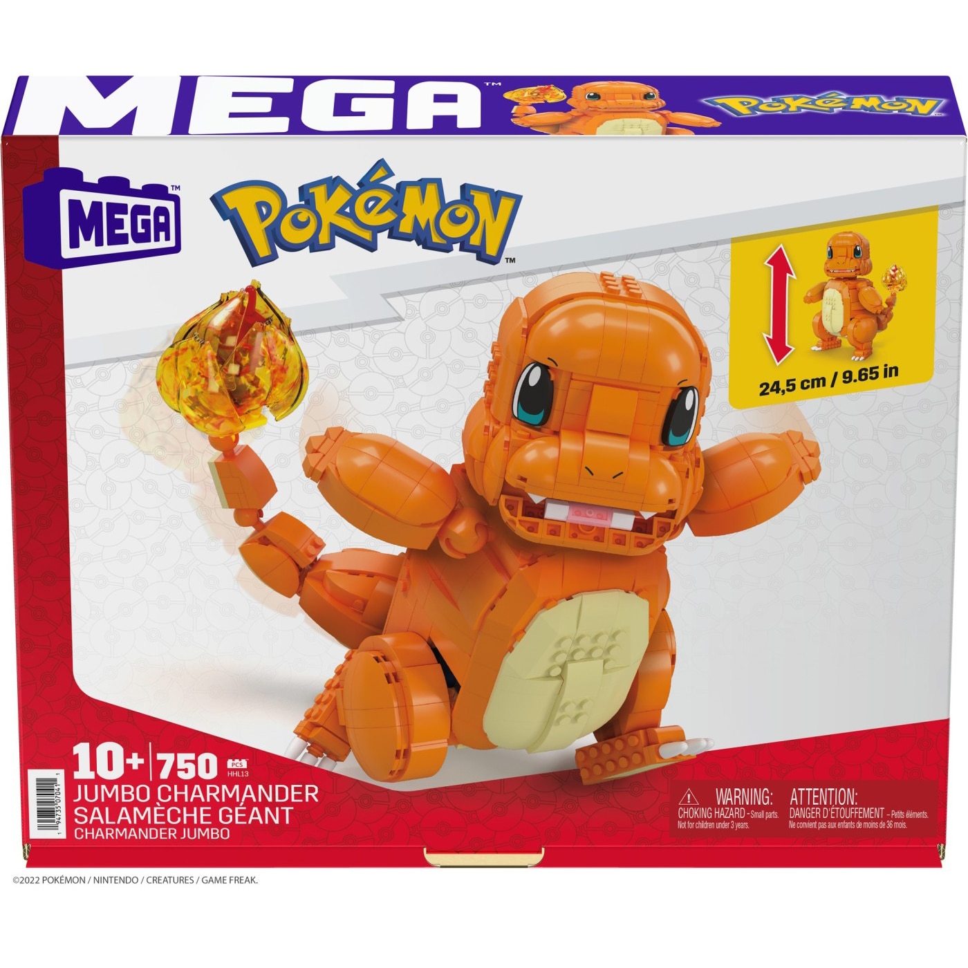 Set de constructie Pokemon Mega Construx - Jumbo Charmander, 750 piese