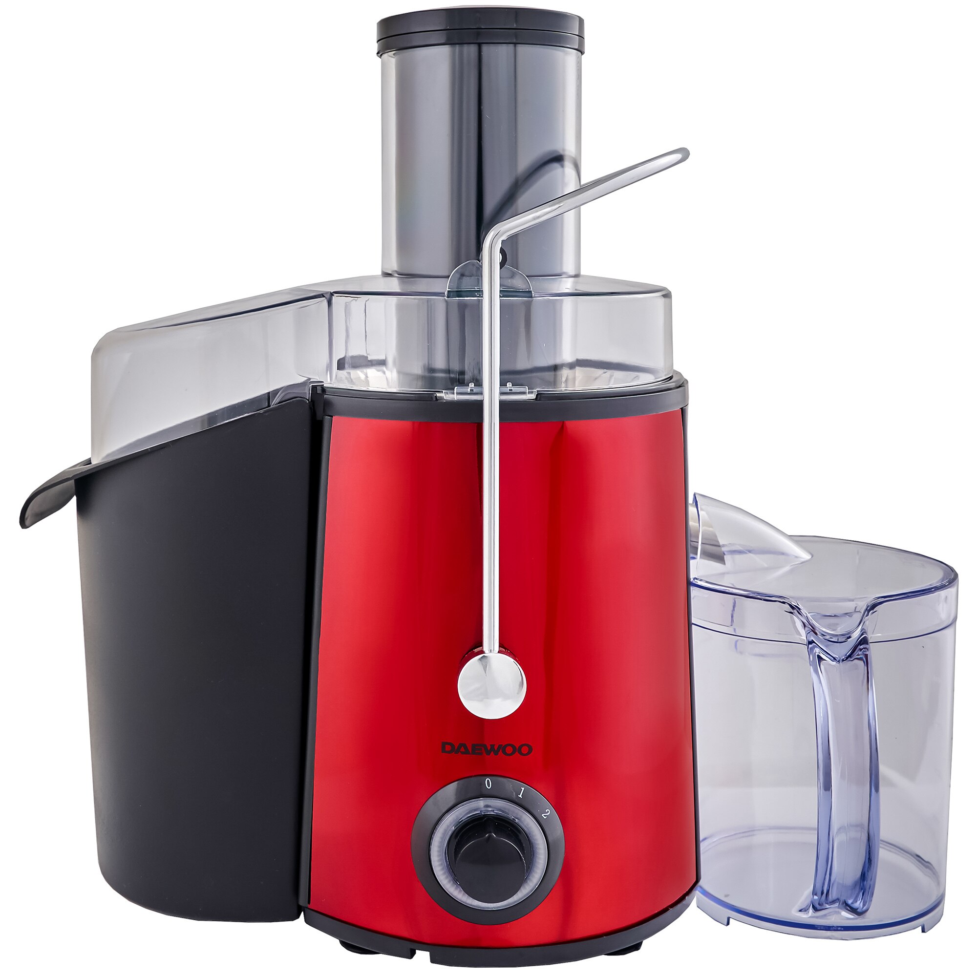 Storcator de fructe si legume Daewoo DPJ225R, 1000 W, 2 viteze, container pulpa 2 l, container suc 1 l, rosu