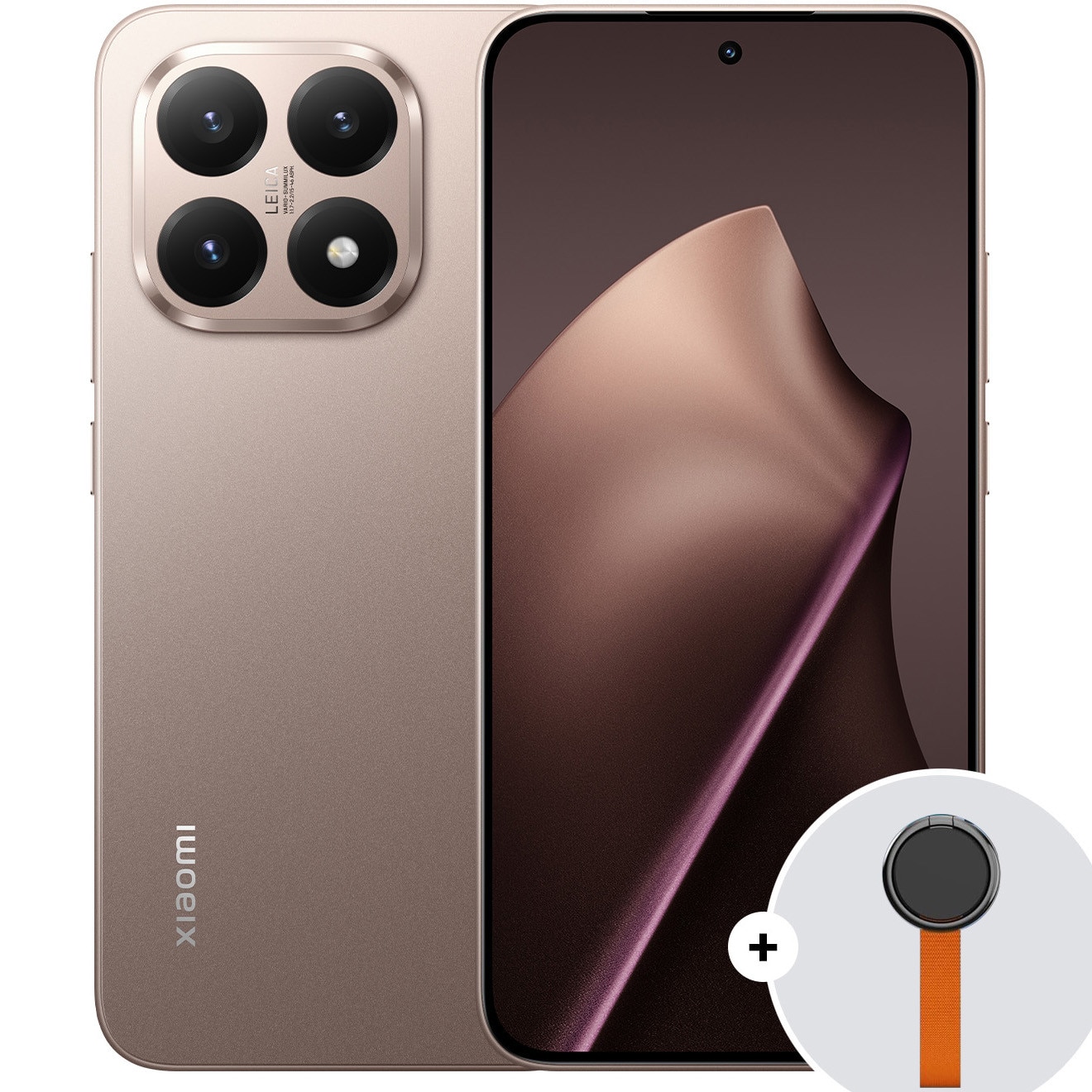 Xiaomi Mobile Phone 15T, 12GB RAM, 256GB ROM, 5G Rose Gold + Woven Strap Ring Stand