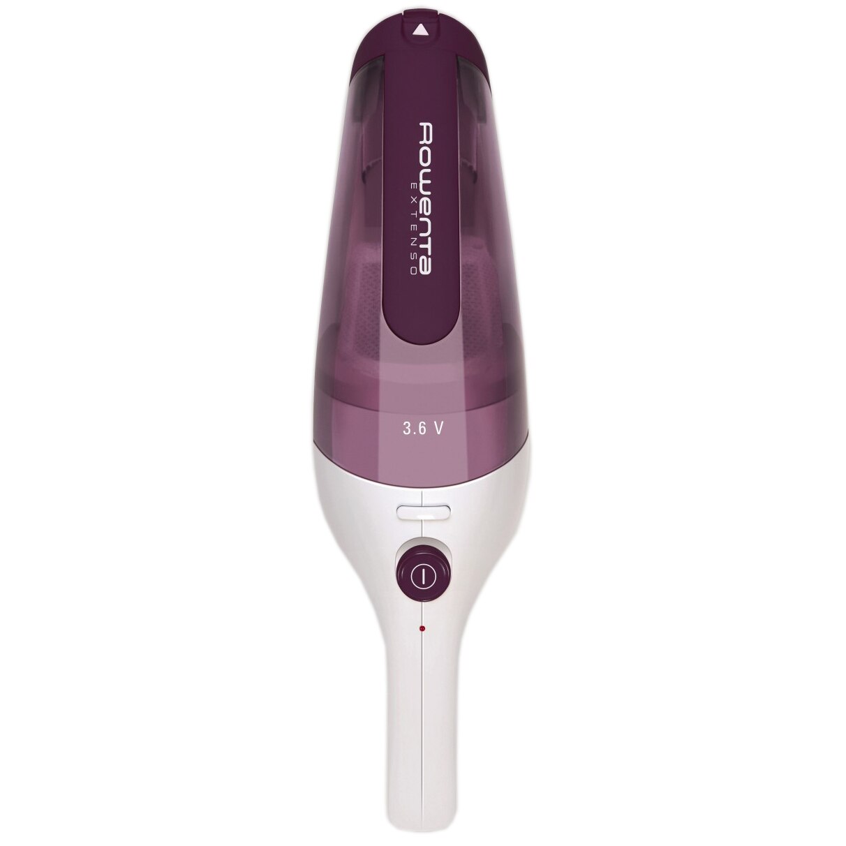 Aspirator de mana Rowenta Extenso Dry AC232001, 3.6 V, 0.35 L, autonomie 10 minute, Alb/Visiniu