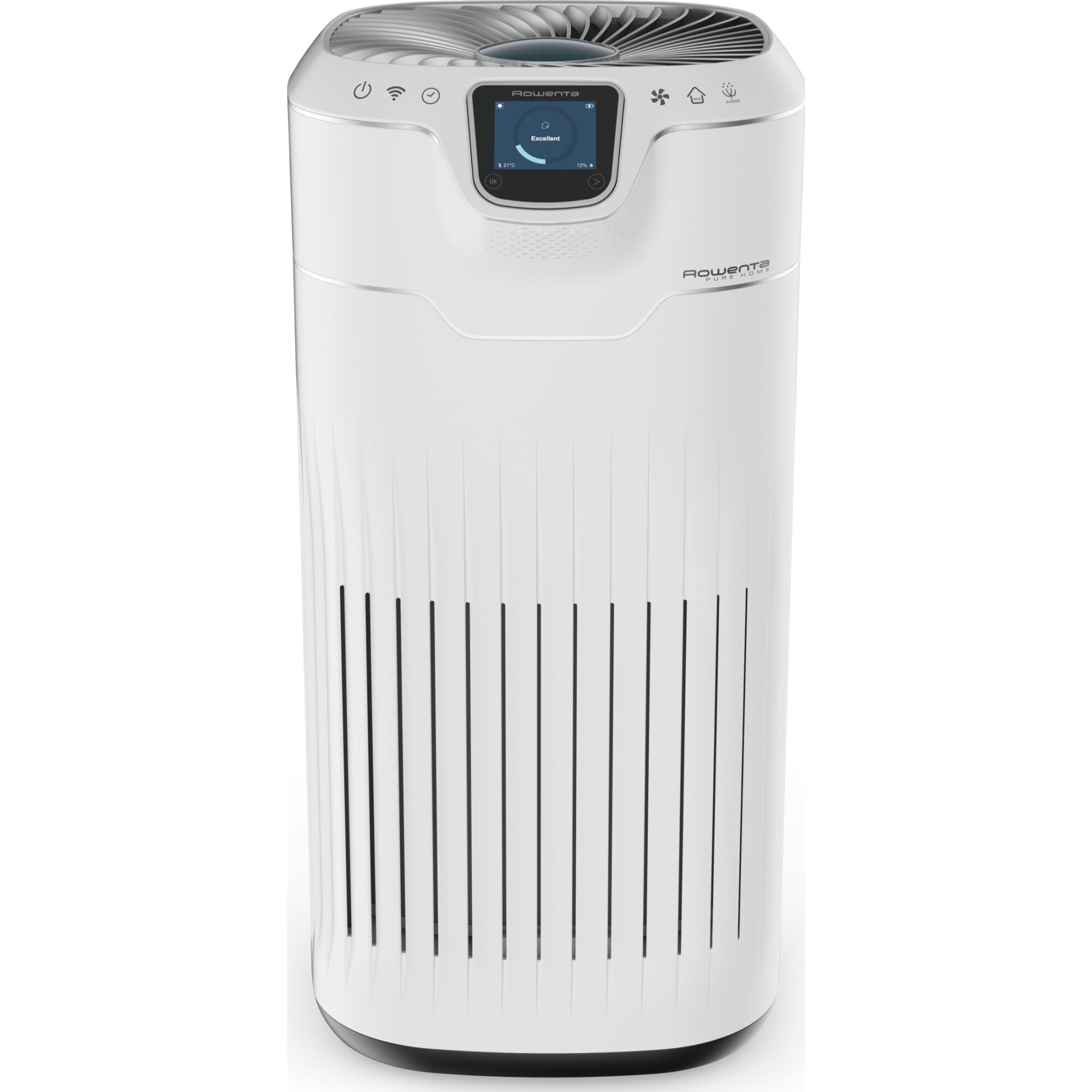 Purificator ROWENTA Pure Home PU8080F0, sistem 360 purificare, 4 trepte de filtrare, aplicatie dedicata PureAir, indicator nivel de poluare, alb