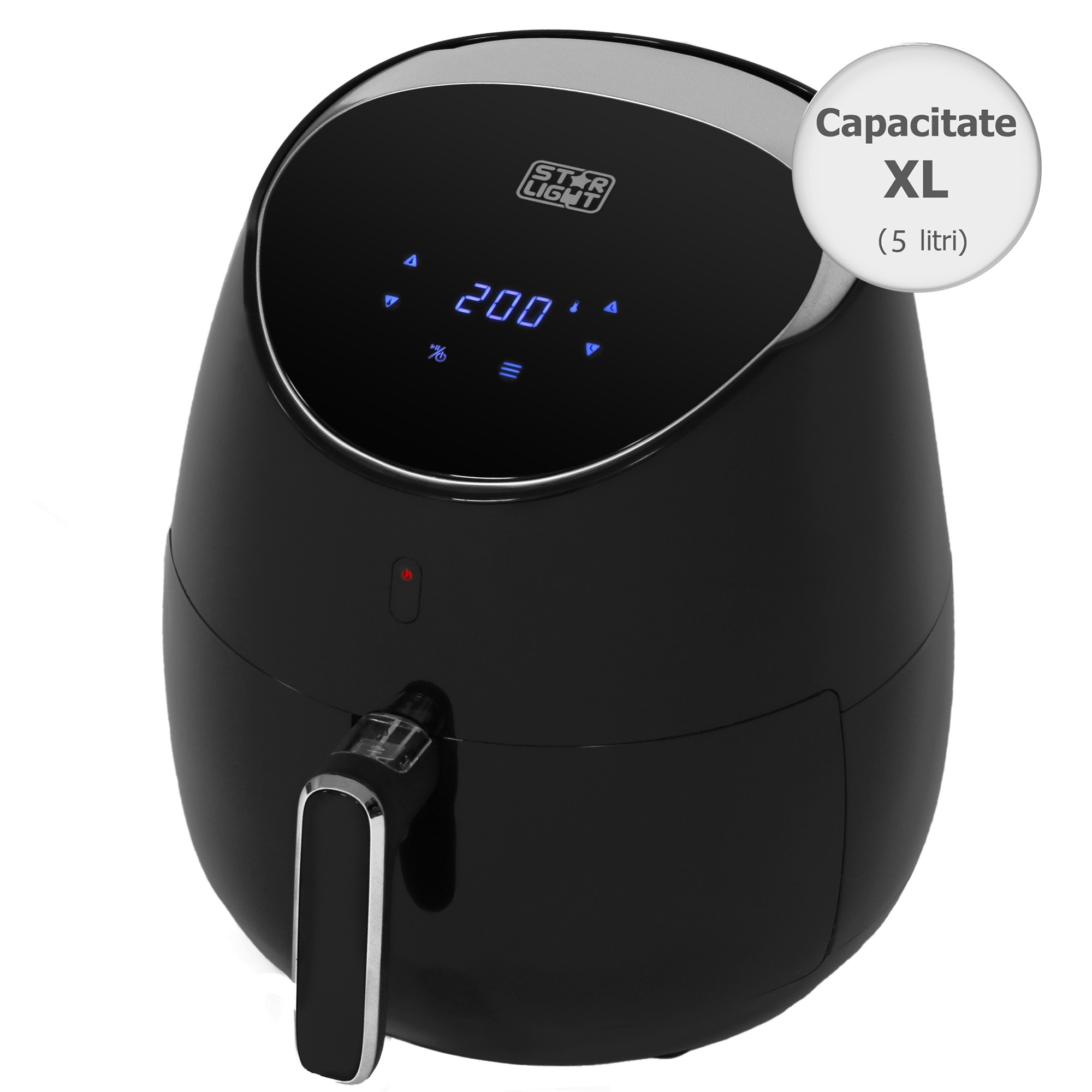 Digital Airfryer XL Star-Light Airfryer DAFB-5020BL, 2000W, 5.0 L, Digital Control, 8 Preset Programs, Black